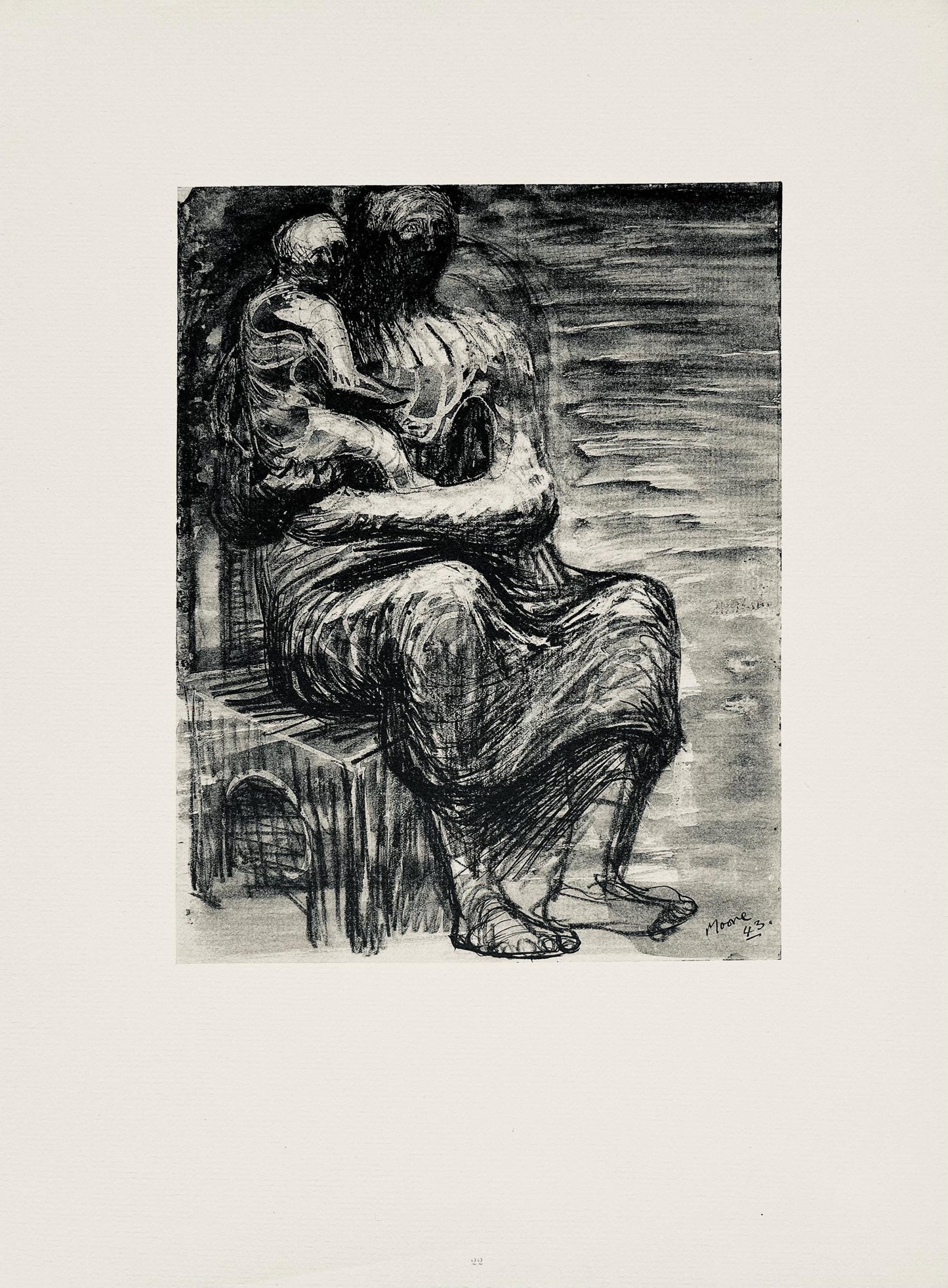 Henry Moore, Seated Women In A Tube Shelter, The Drawings Of Henry Moore, Lithograph