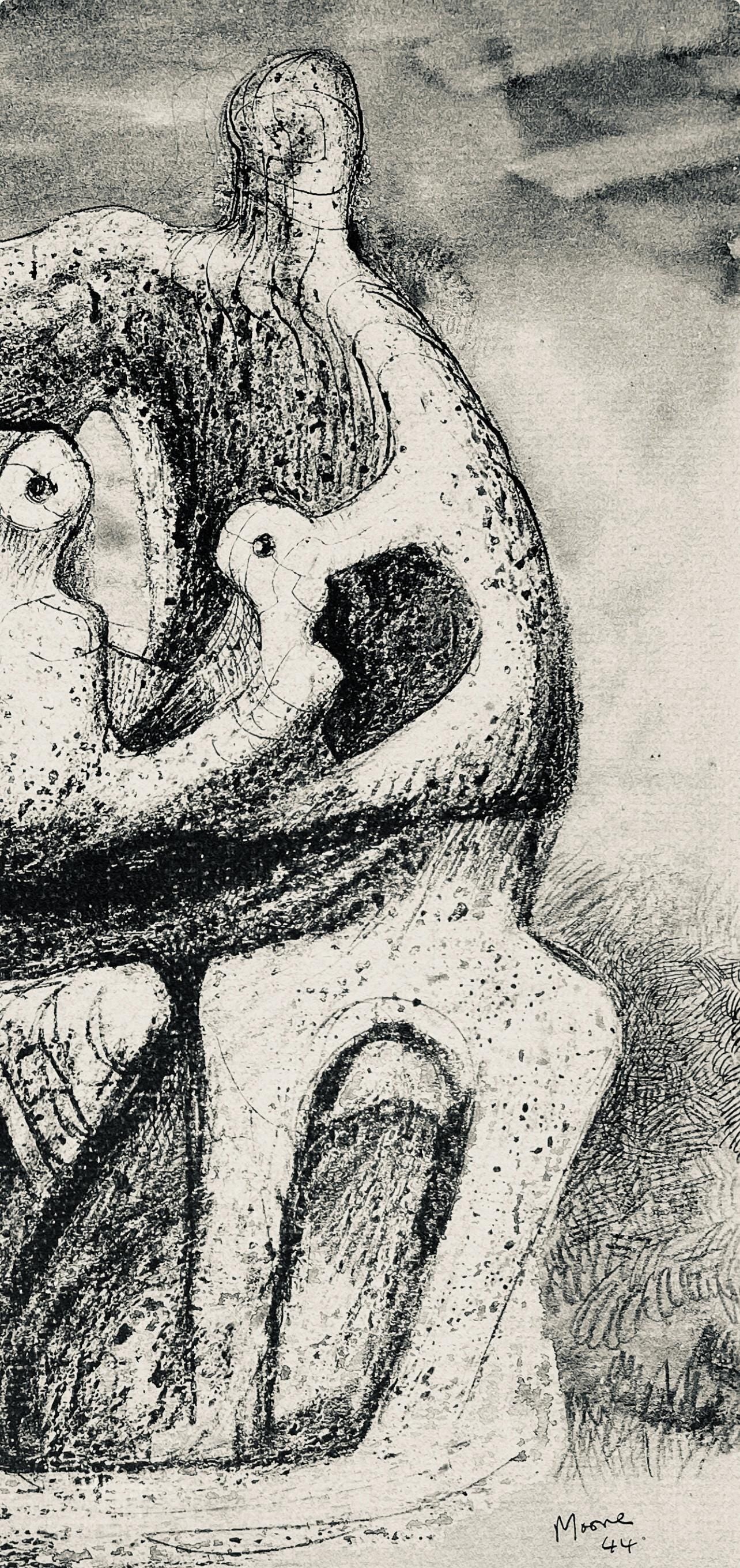 Henry Moore, Family Group, The Drawings Of Henry Moore, Lithograph