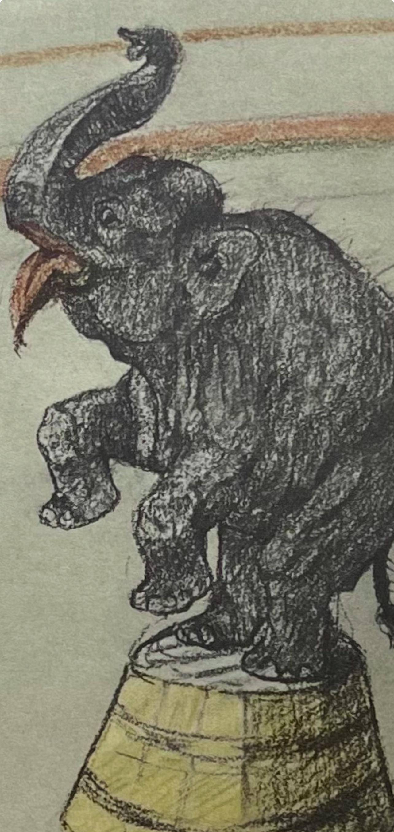Henri De Toulouse-Lautrec, Performing Elephant, Henri De Toulouse-Lautrec, At The Circus, Lithograph