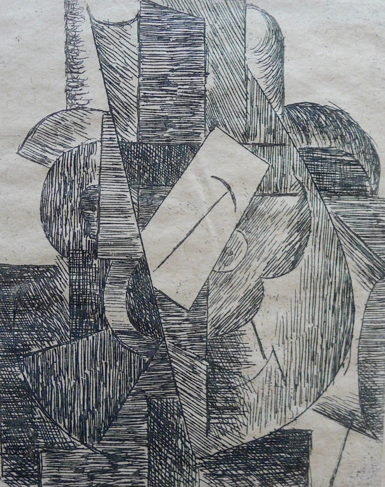 Pablo Picasso, L'Homme Au Chapeau (Bloch 29; Baer 42; Cramer 46), Du Cubisme, Etching