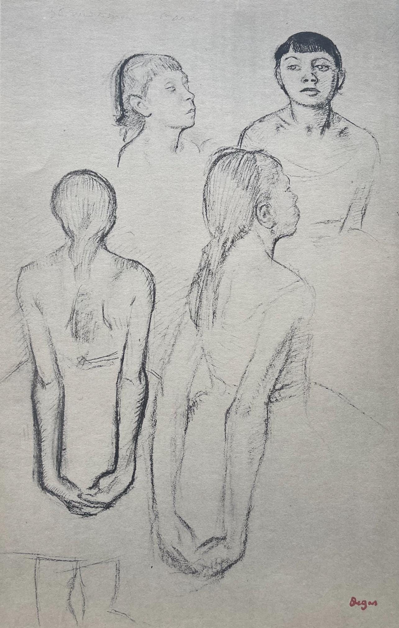 Edgar Degas, Four Sketches Of A Small Dancer, Ten Ballet Sketches, Lithograph