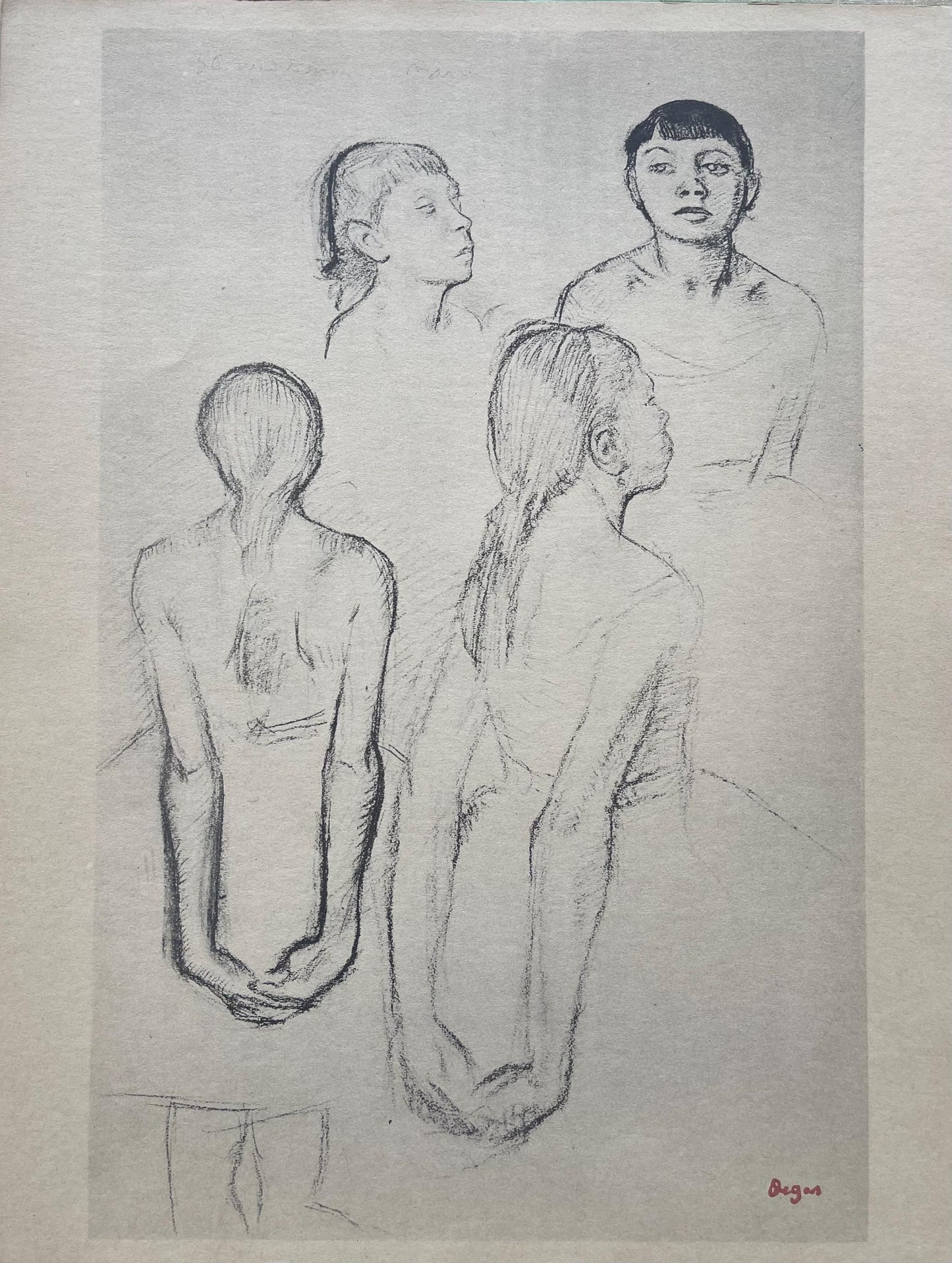 Edgar Degas, Four Sketches Of A Small Dancer, Ten Ballet Sketches, Lithograph