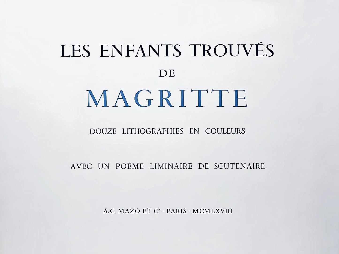Ren Magritte, Pierreries, Les Enfants Trouvs De Magritte, Lithograph
