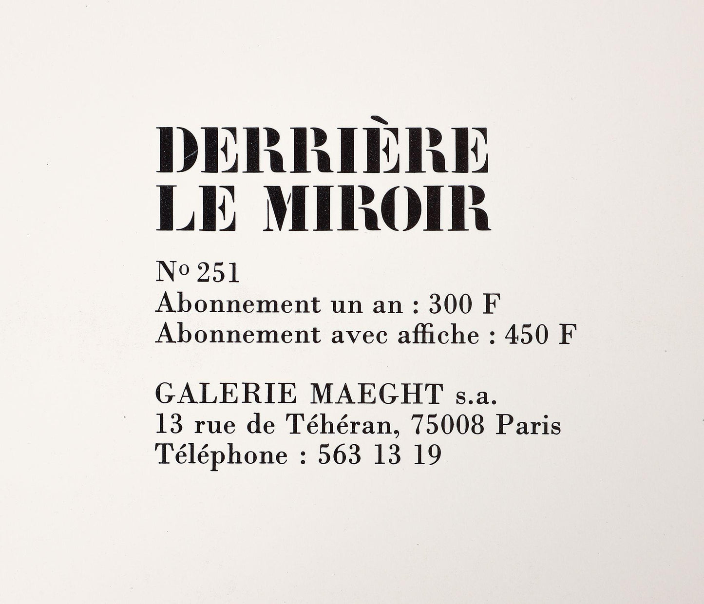 Georges Braque, Composition, Derrire Le Miroir, Lithograph