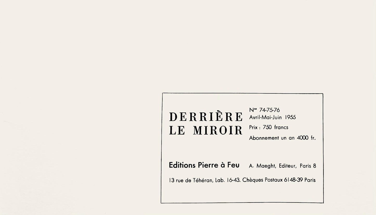 Raoul Ubac, Composition, Derrire Le Miroir, Lithograph