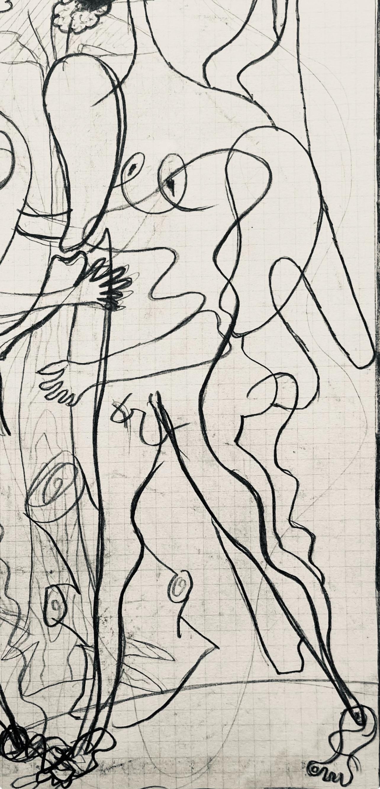 Georges Braque, Composition (Vallier 23), Hesiode, Thogonie, Derrire Le Miroir, Lithograph