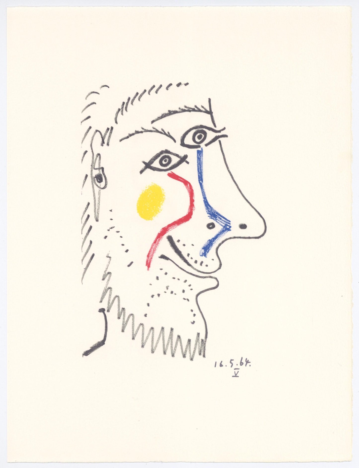 Pablo Picasso, Composition, Le Got Du Bonheur (Cramer 148; Bloch 2013), Mixed Media Lithograph