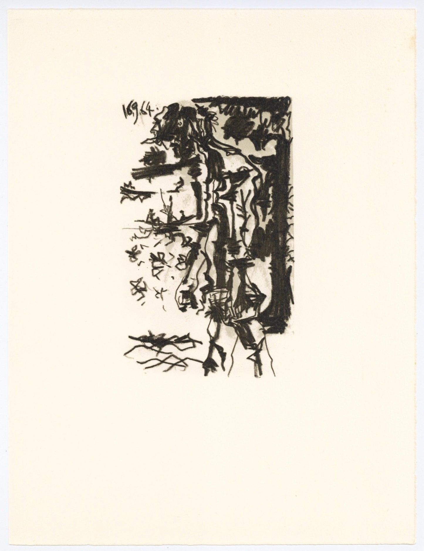 Pablo Picasso, Composition, Le Got Du Bonheur (Cramer 148; Bloch 2013), Mixed Media Lithograph