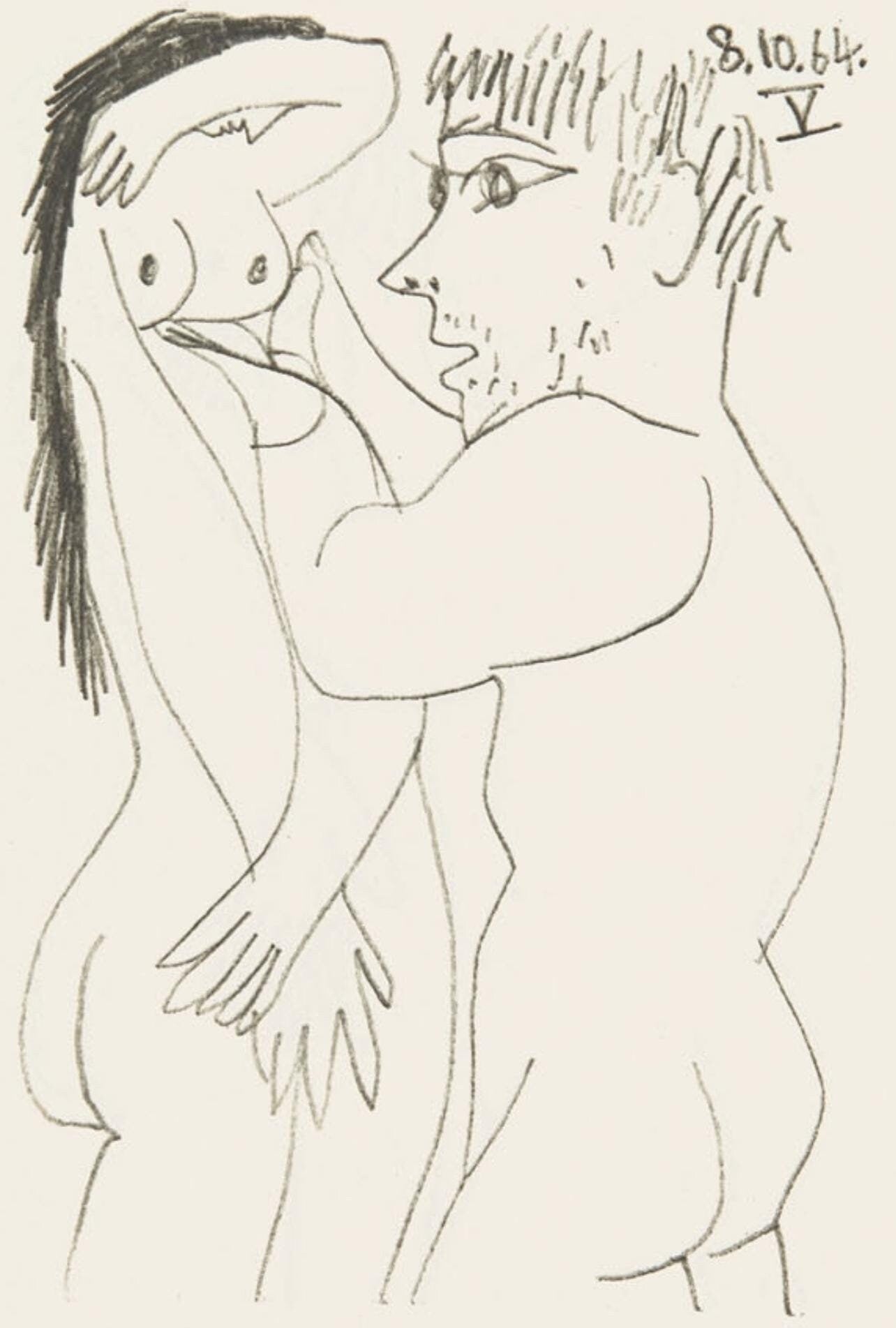 Pablo Picasso, Composition, Le Got Du Bonheur (Cramer 148; Bloch 2013), Mixed Media Lithograph