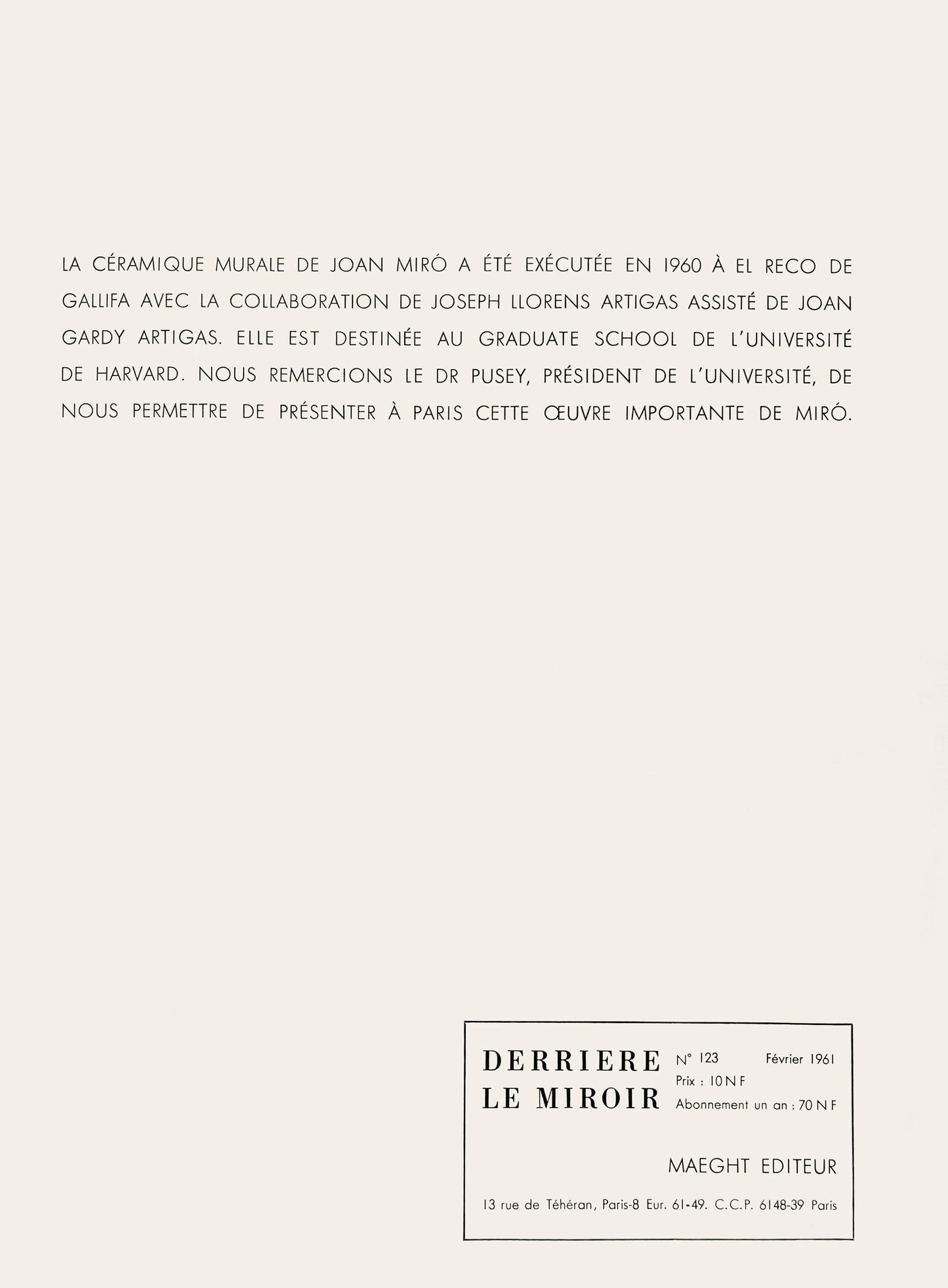 Joan Mir, Composition, Derrire Le Miroir, Lithograph