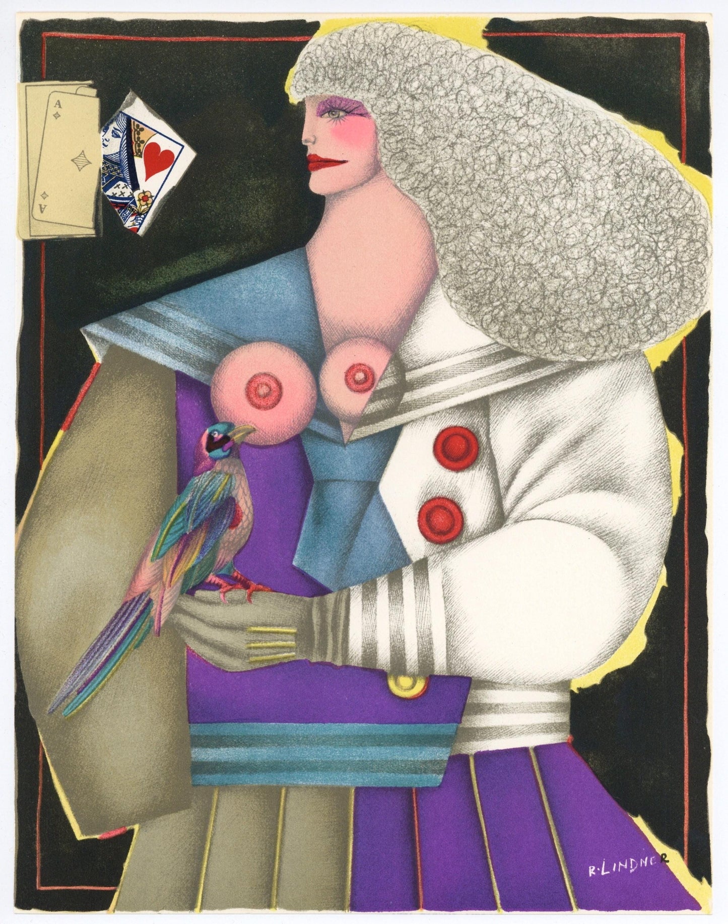 Richard Lindner, Composition, Xxe Sicle, Lithograph