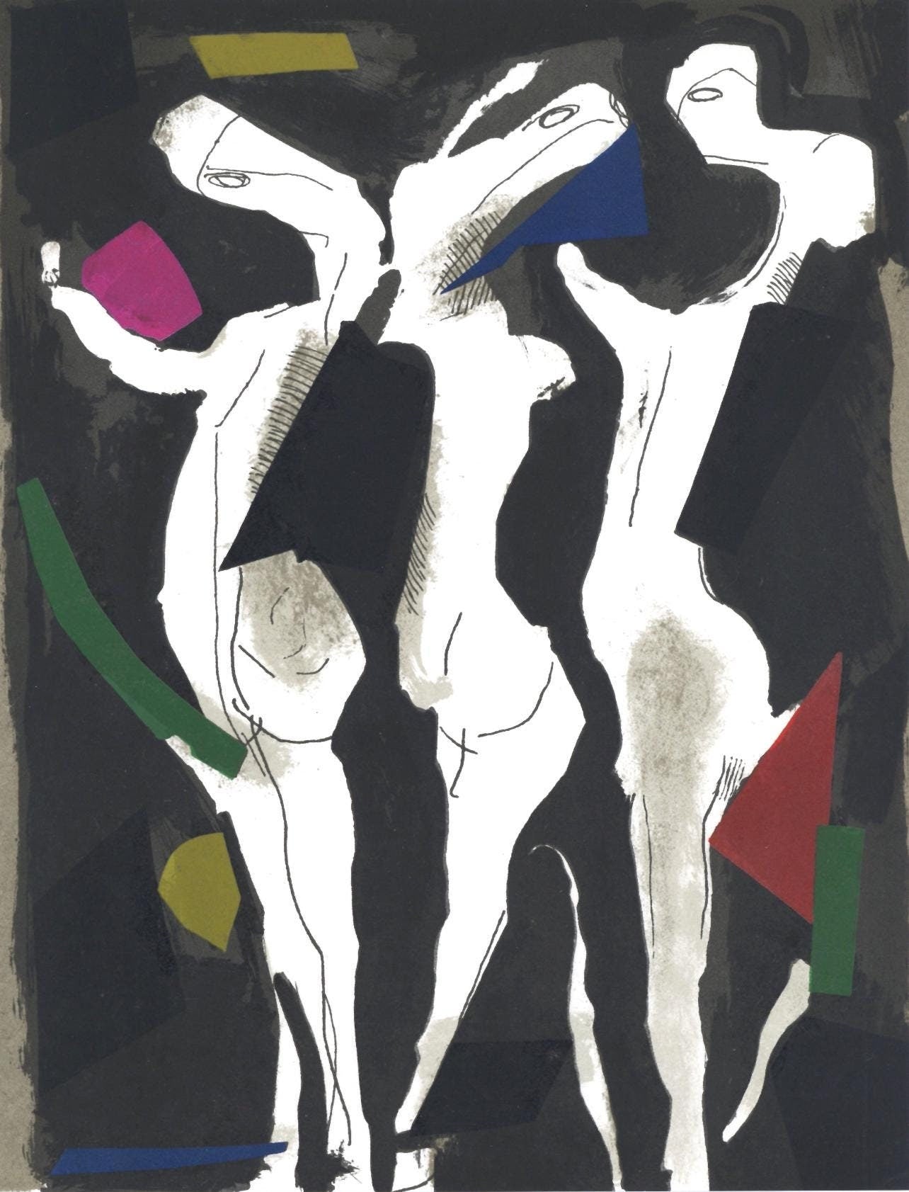Marino Marini, Composition (Guastalla/Schulz-Hoffman, L-R), Xxe Sicle, Lithograph