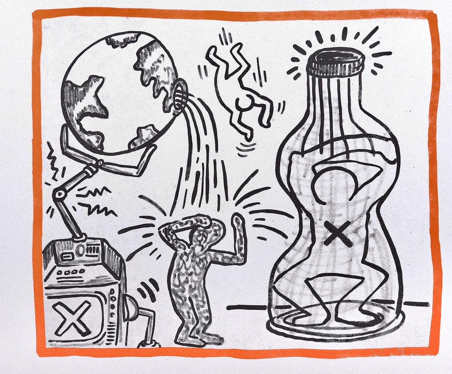 Keith Haring, Composition, Against All Odds, Lithograph