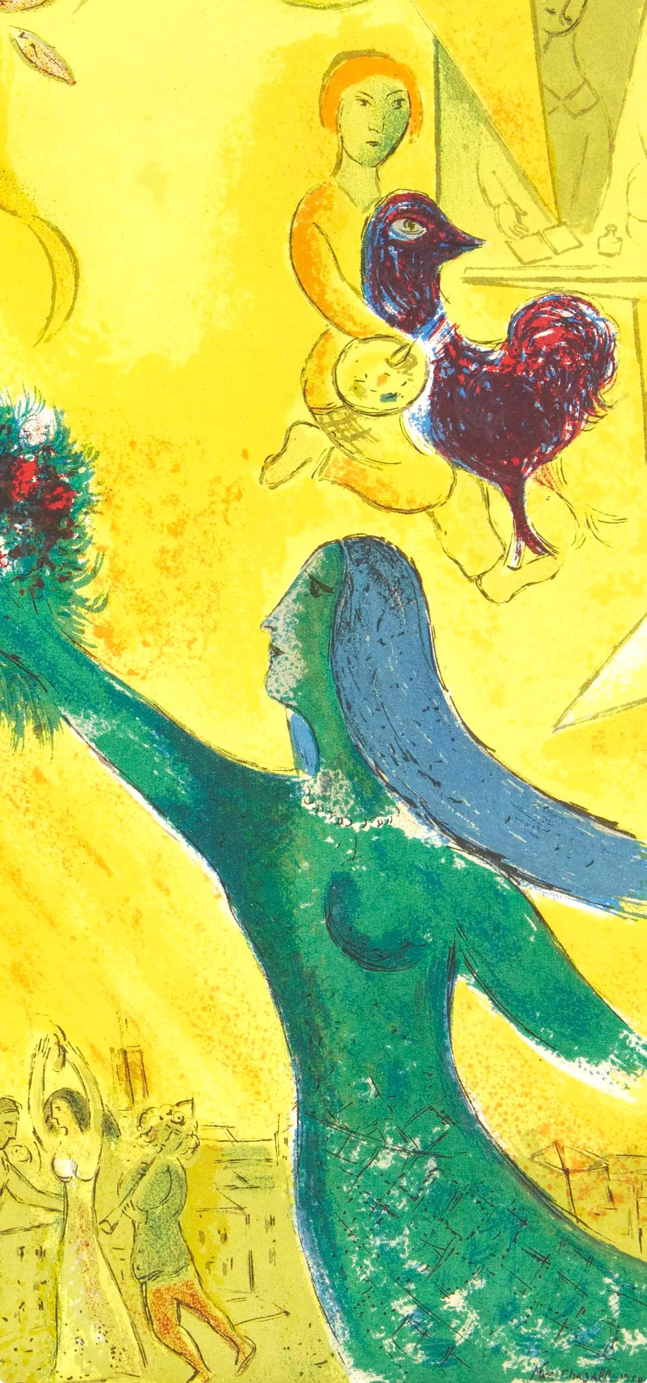 Marc Chagall, Composition, Derrire Le Miroir, Lithograph