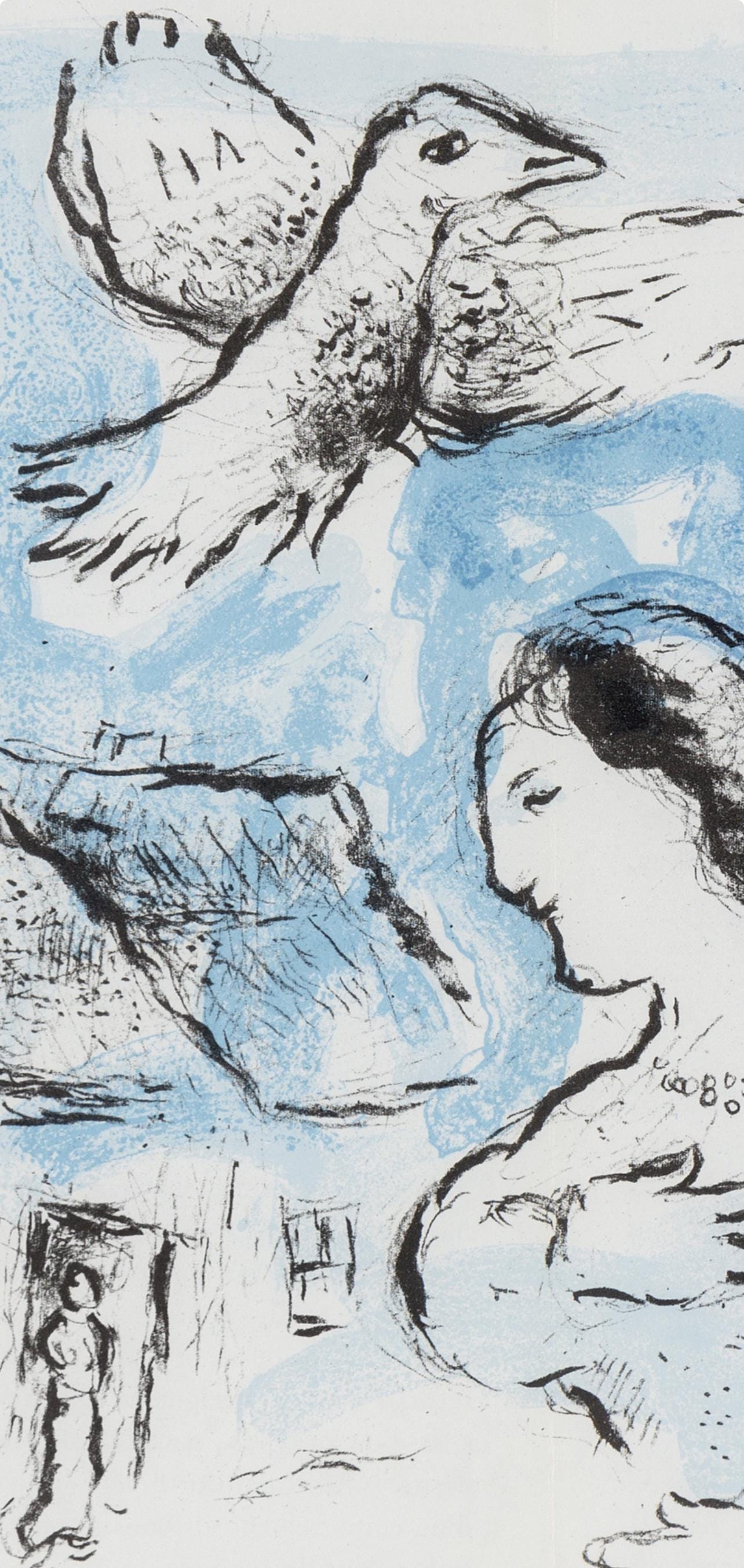 Marc Chagall, Composition (Cramer 104; Mourlot 917), Derrire Le Miroir, Lithograph
