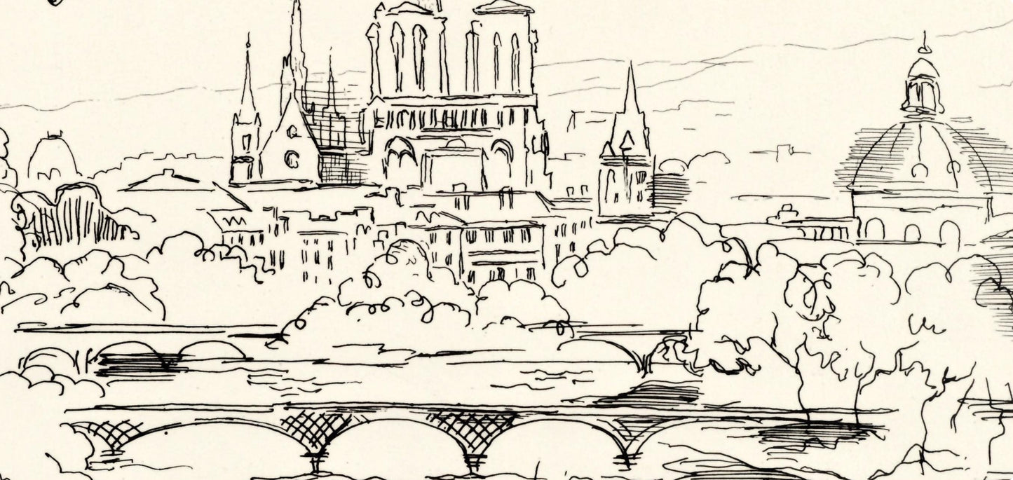 Paul-Lie Gernez, Seine, Berceau De Paris, A La Gloire Paris, Etching