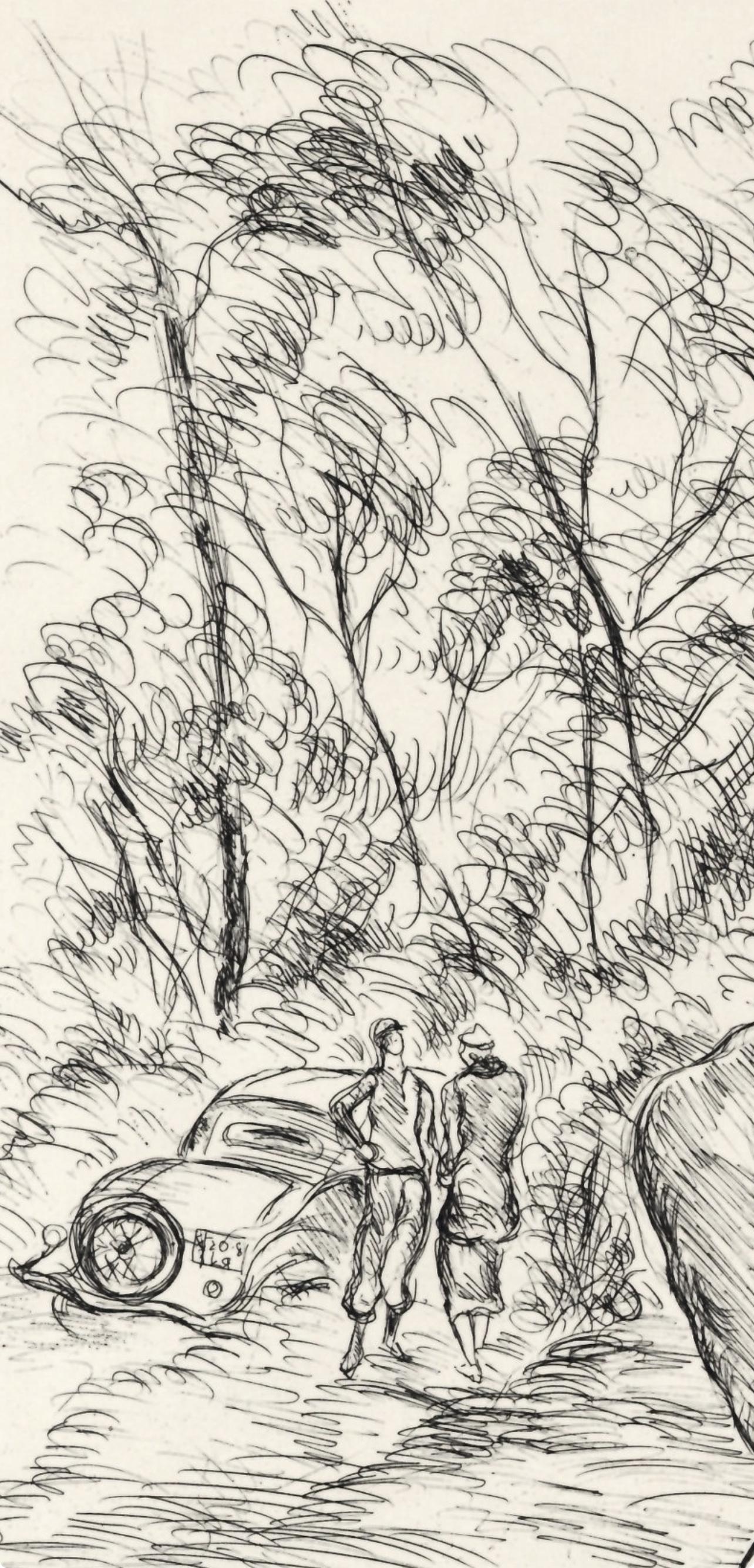 Luc-Albert Moreau, Jardins De Paris, A La Gloire Paris, Etching