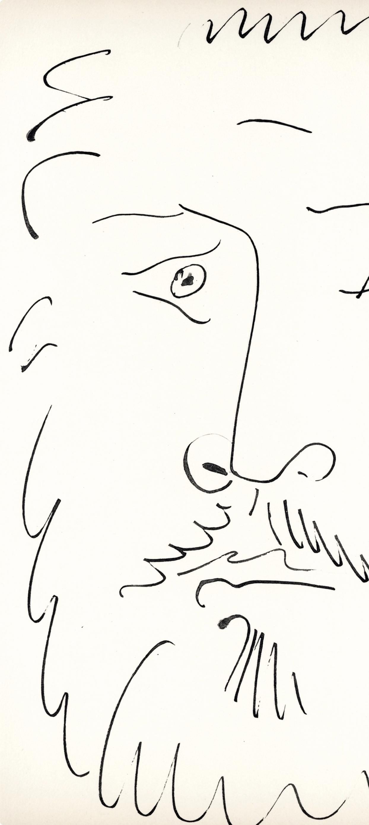 Pablo Picasso, Visage D'Homme Barbu, De Face (Cramer No. 84), 40 Dessins De Picasso En Marge Du