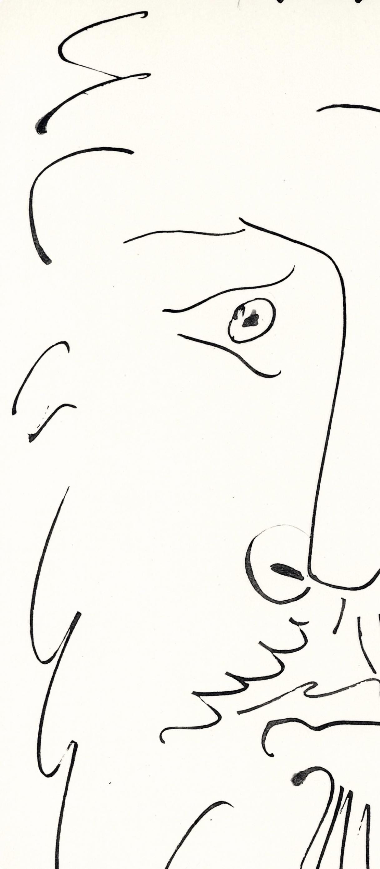 Pablo Picasso, Visage D'Homme Barbu, De Face (Cramer No. 84), 40 Dessins De Picasso En Marge Du