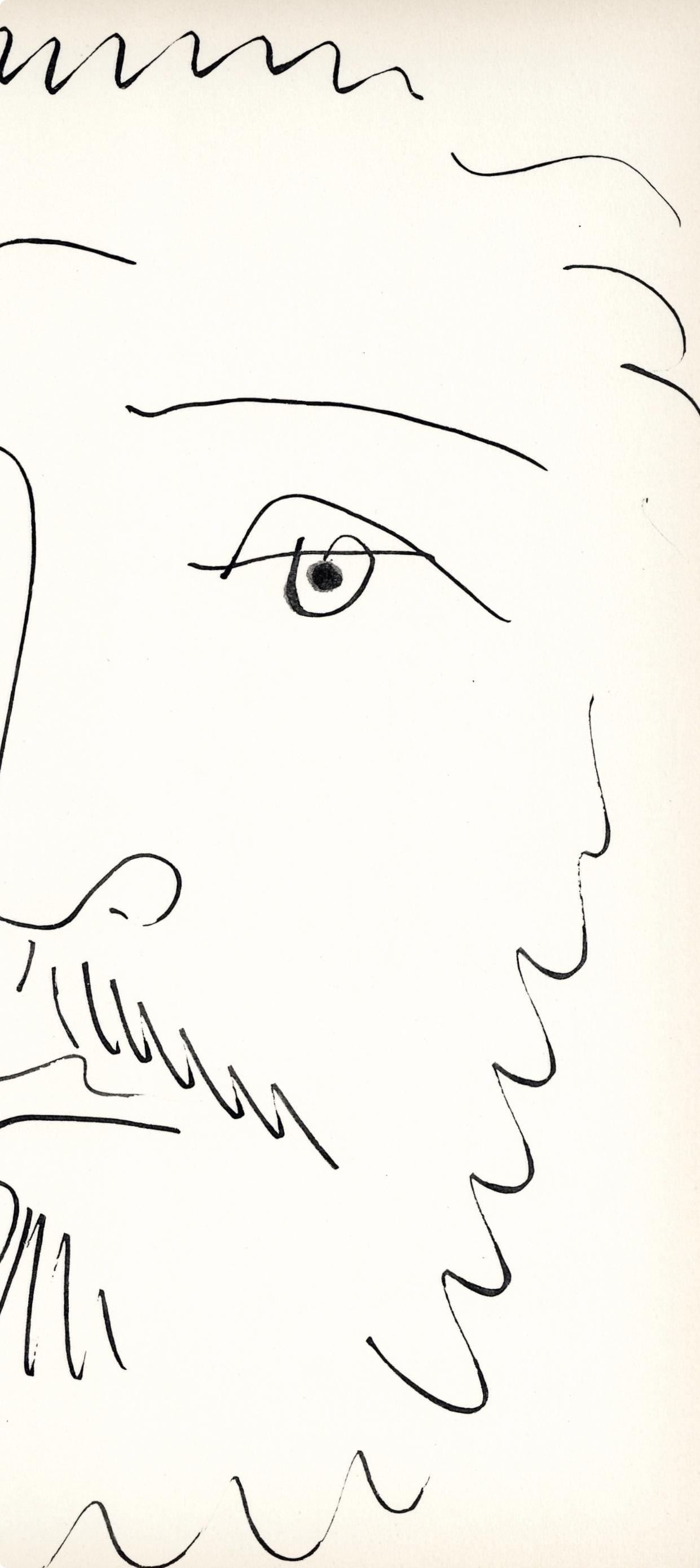 Pablo Picasso, Visage D'Homme Barbu, De Face (Cramer No. 84), 40 Dessins De Picasso En Marge Du