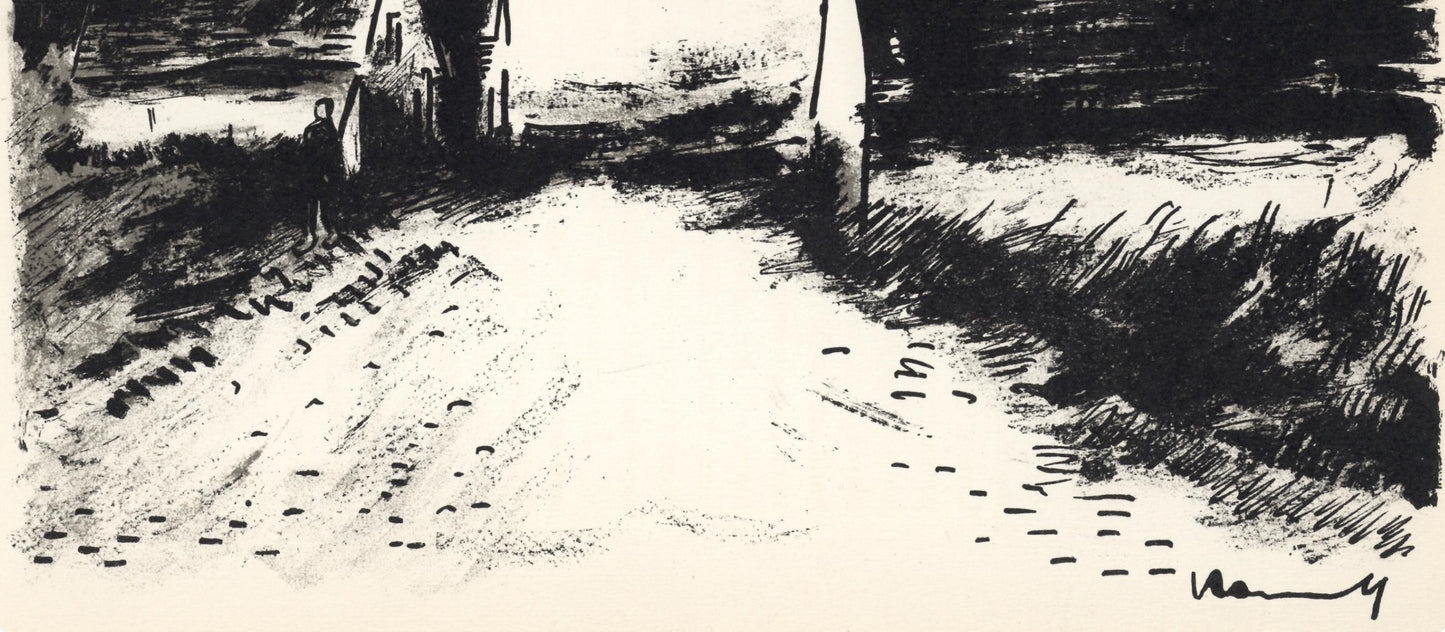 Maurice De Vlaminck, Maisons Dans La Beauce, Lithograph