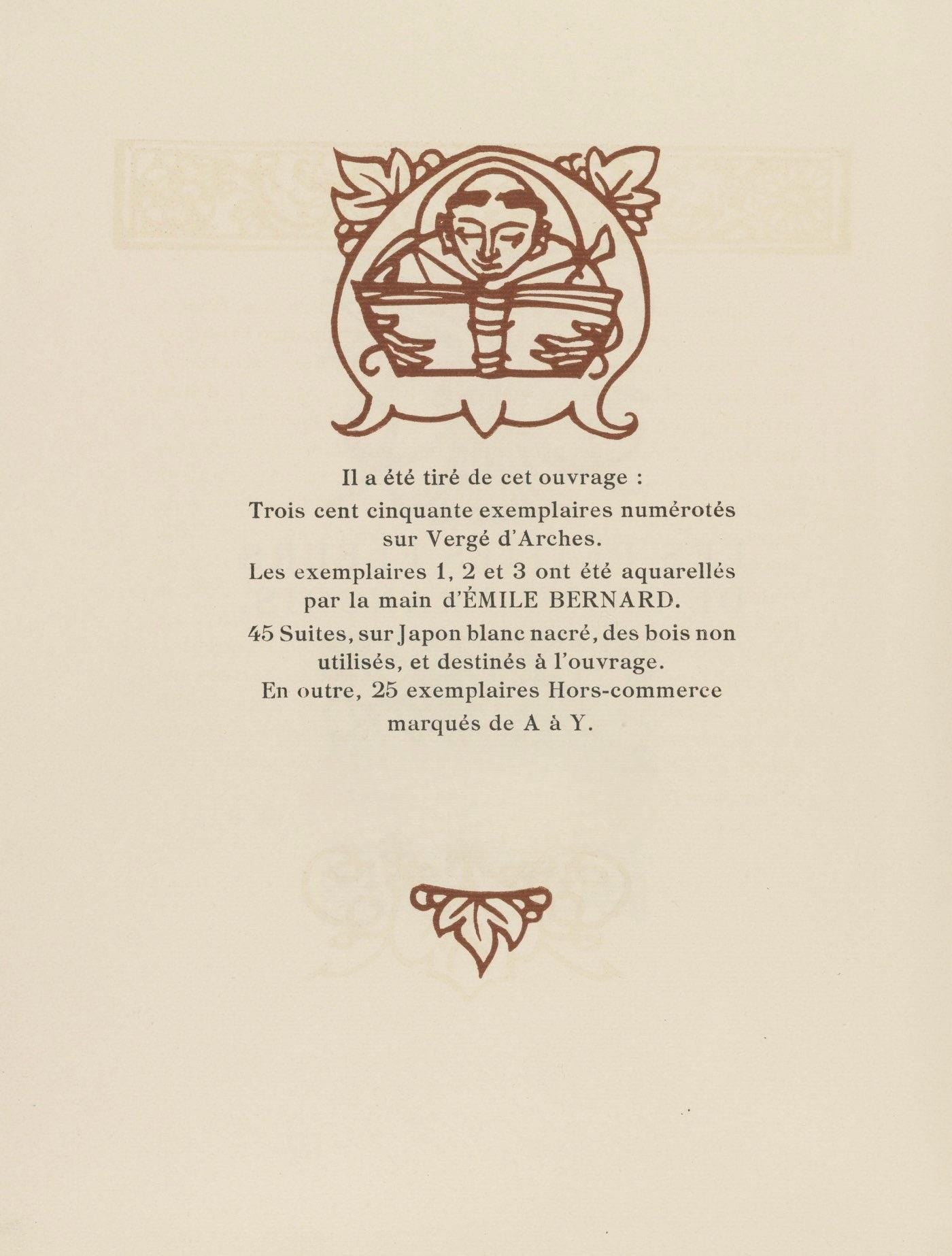 Woodcut - mile Bernard - Composition (Morane - No. 100) - Les Petites Fleurs de St. Franoise