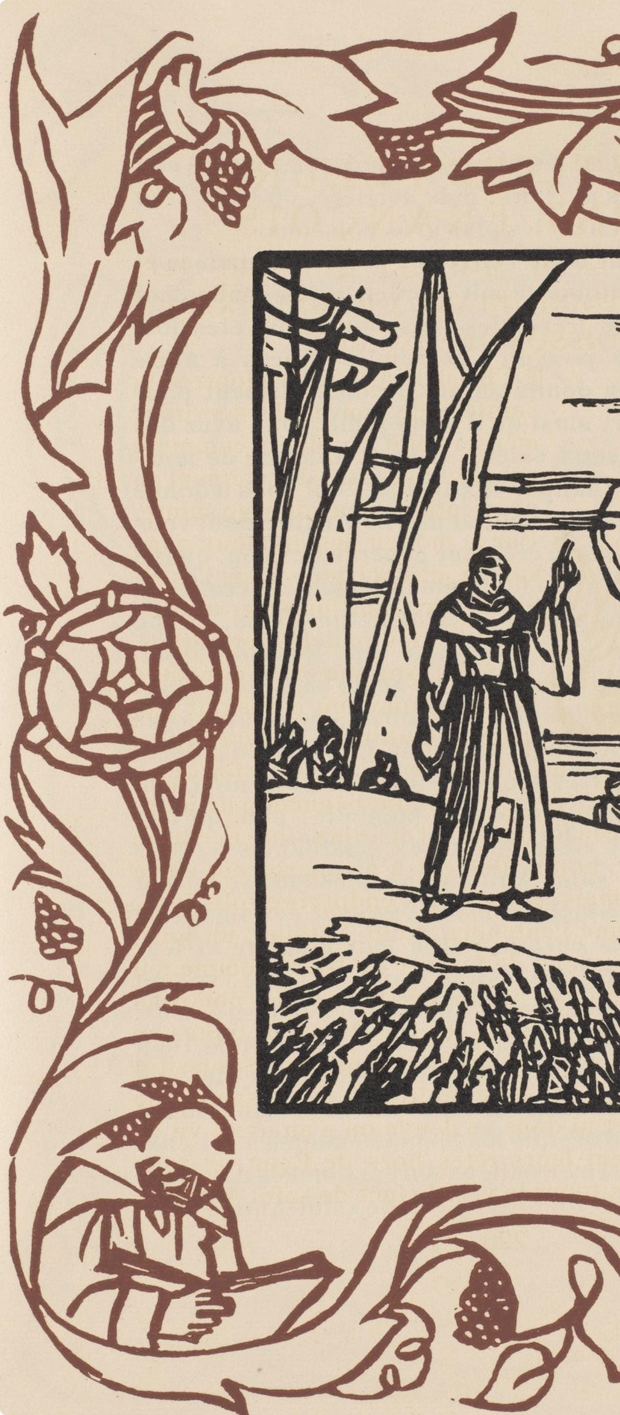 Mile Bernard, Composition (Morane, No. 100), Les Petites Fleurs De St. Franoise, Woodcut