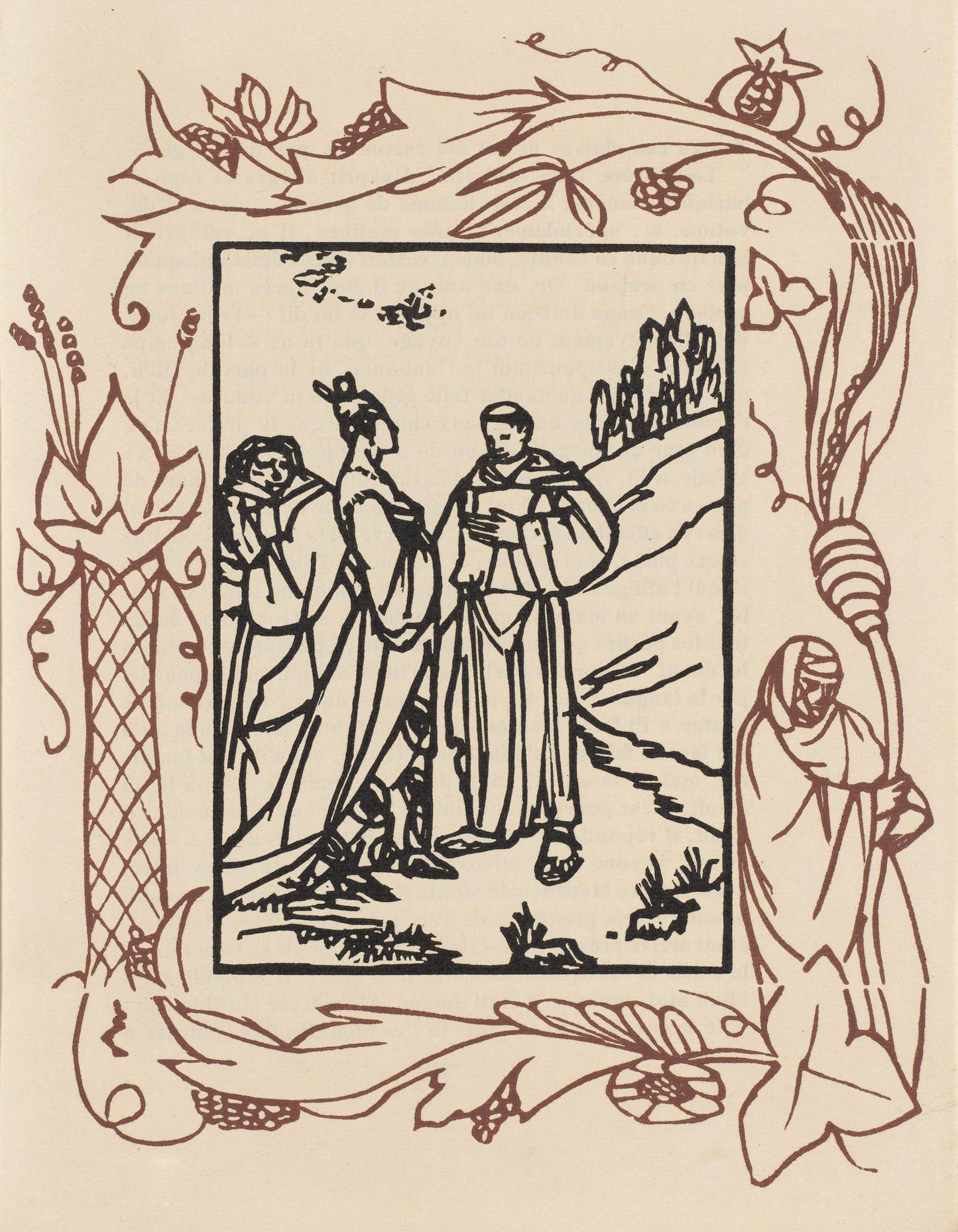 Mile Bernard, Composition (Morane, No. 100), Les Petites Fleurs De St. Franoise, Woodcut