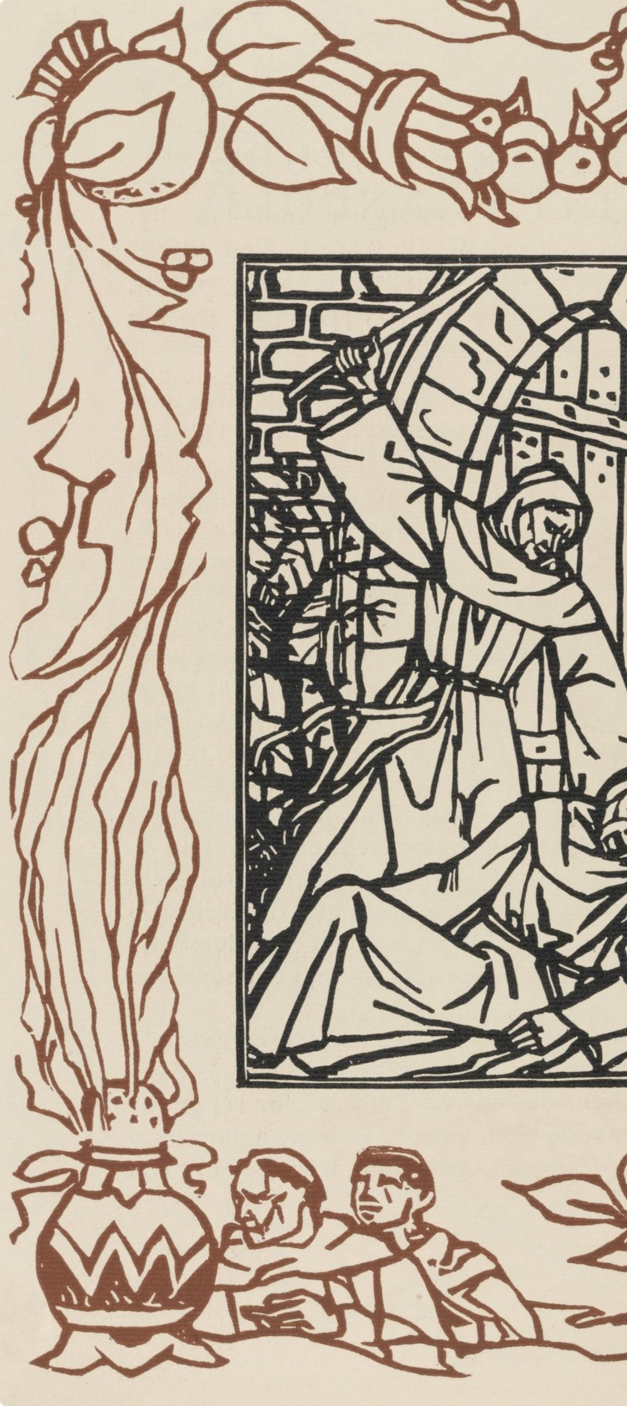 Mile Bernard, Composition (Morane, No. 100), Les Petites Fleurs De St. Franoise, Woodcut