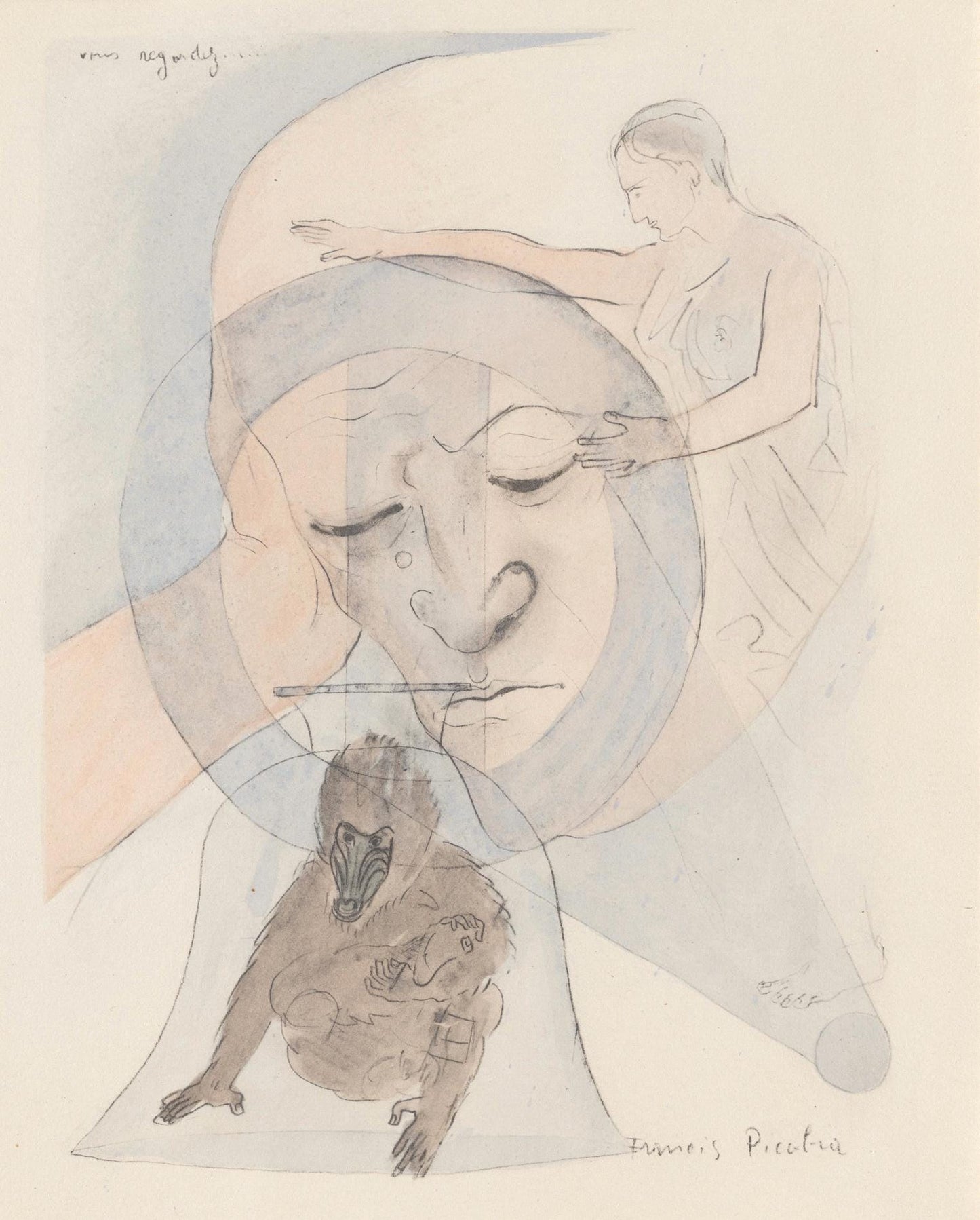 Francis Picabia, Composition, Le Peseur D'Mes (The Weigher Of Souls), Lithograph