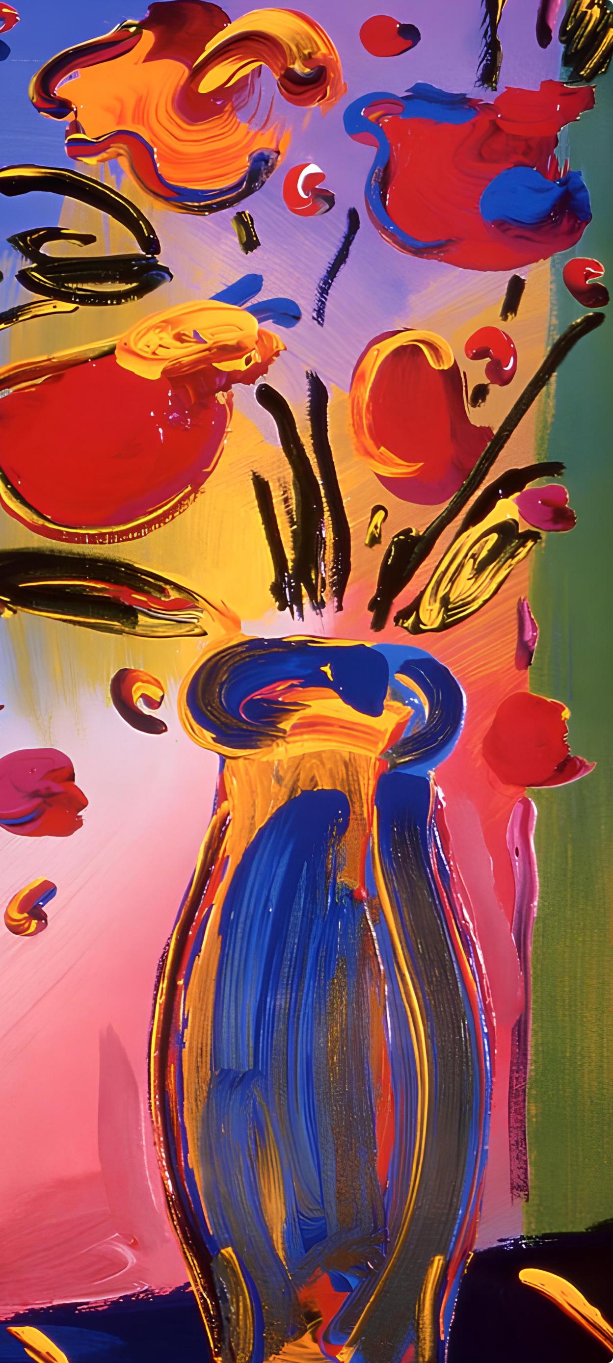 Peter Max, Faciliti-Link Flowers, 1997, Hand Signed, Official Edition Offset Lithograph
