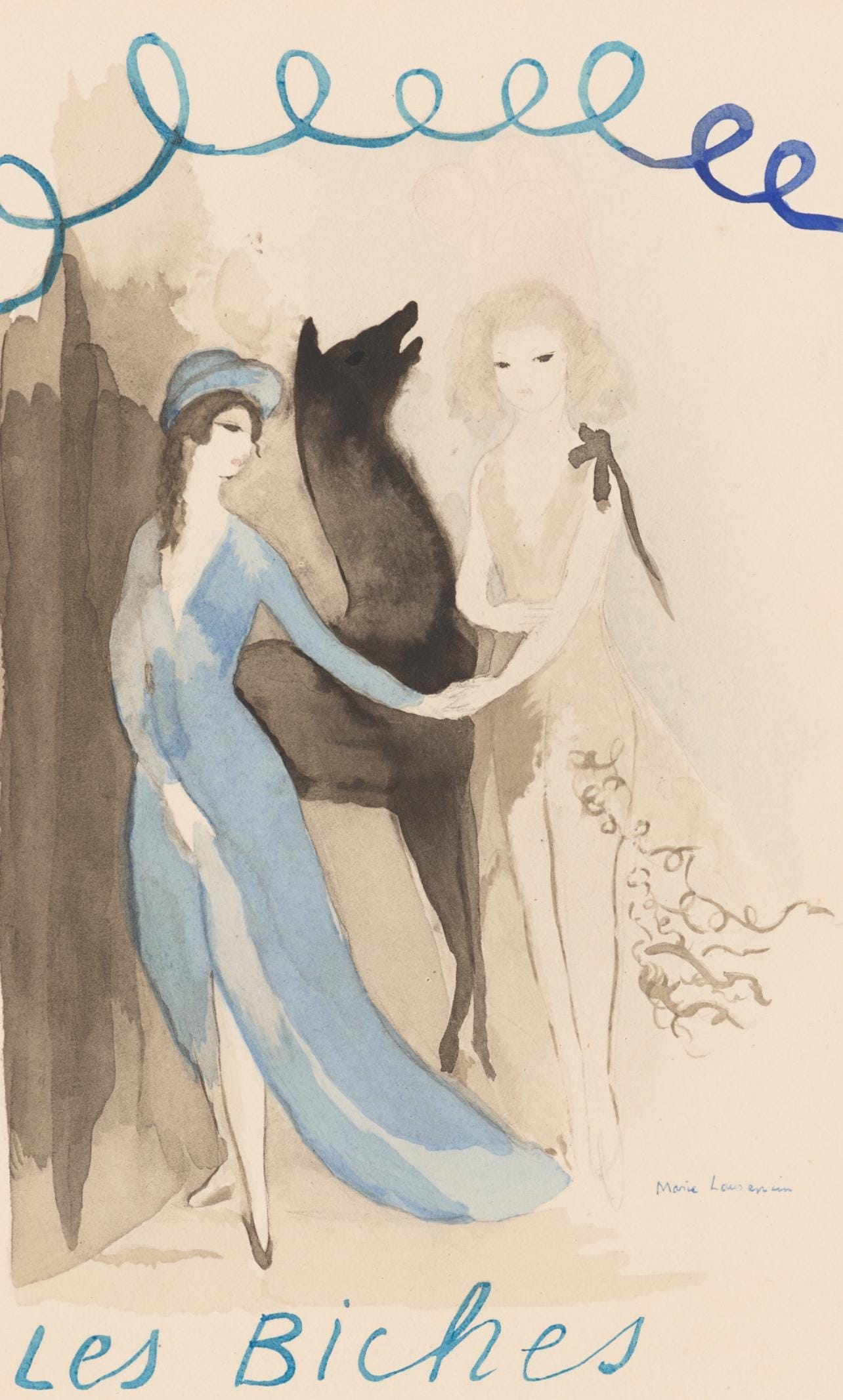 Marie Laurencin, Composition, Les Biches, Lithograph