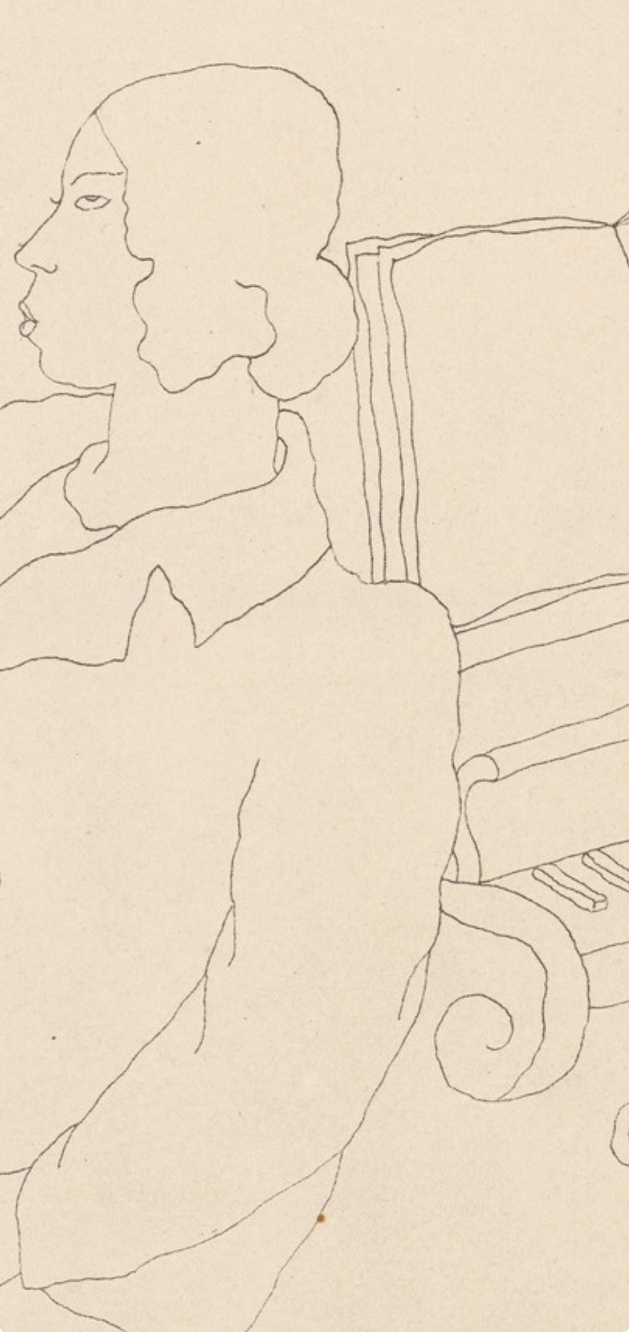 Jean Cocteau, Composition, Les Biches, Lithograph