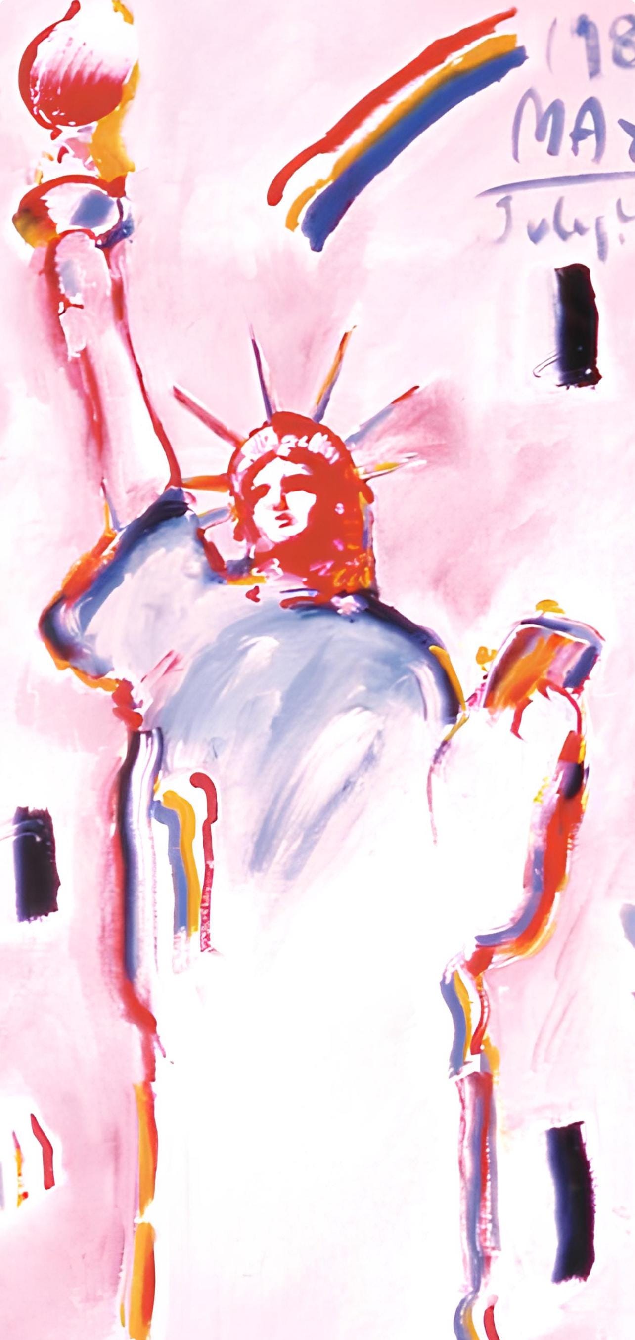 Peter Max, Statue Of Liberty Ii, 2000, Hand Signed, Official Edition Offset Lithograph