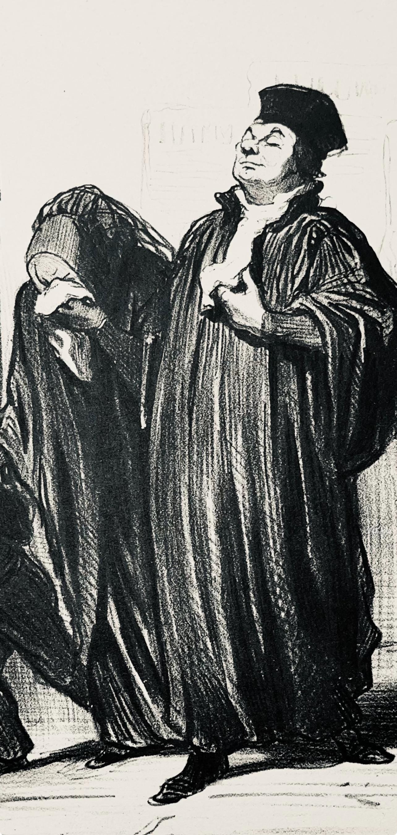 Honor Daumier, Composition, Honor Daumier, Law And Justice, Lithograph