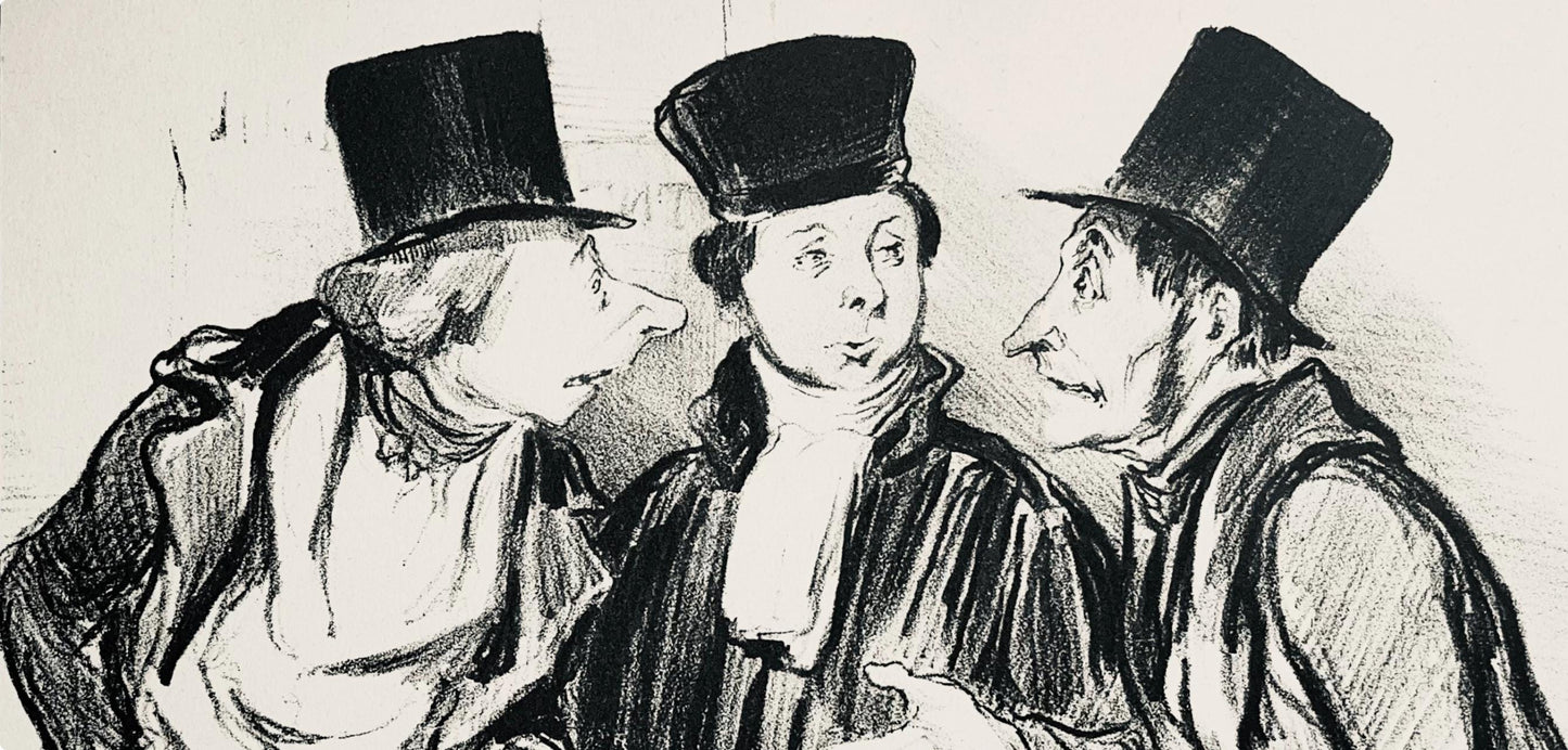 Honor Daumier, Composition, Honor Daumier, Law And Justice, Lithograph