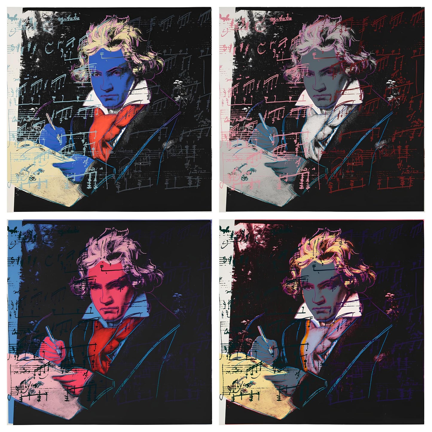 Andy Warhol, Beethoven, N392, N391, N392, N393, Suite Of Four, Official, Sunday B. Morning,