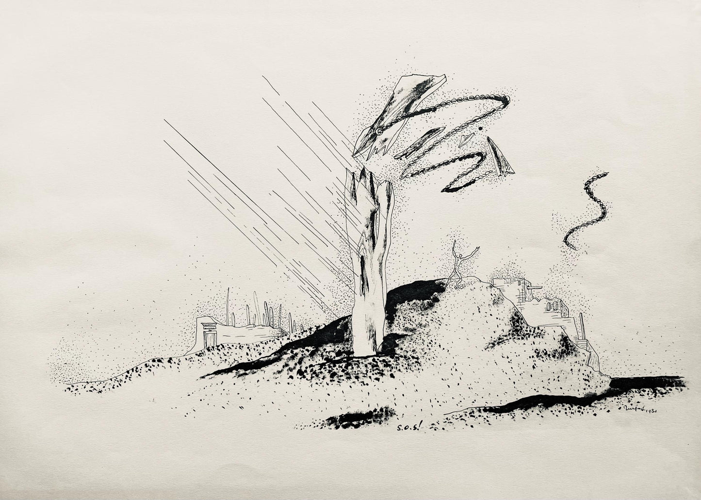 Jean Lurat, S.O.S., Huit Dessins La Plume, Lithograph