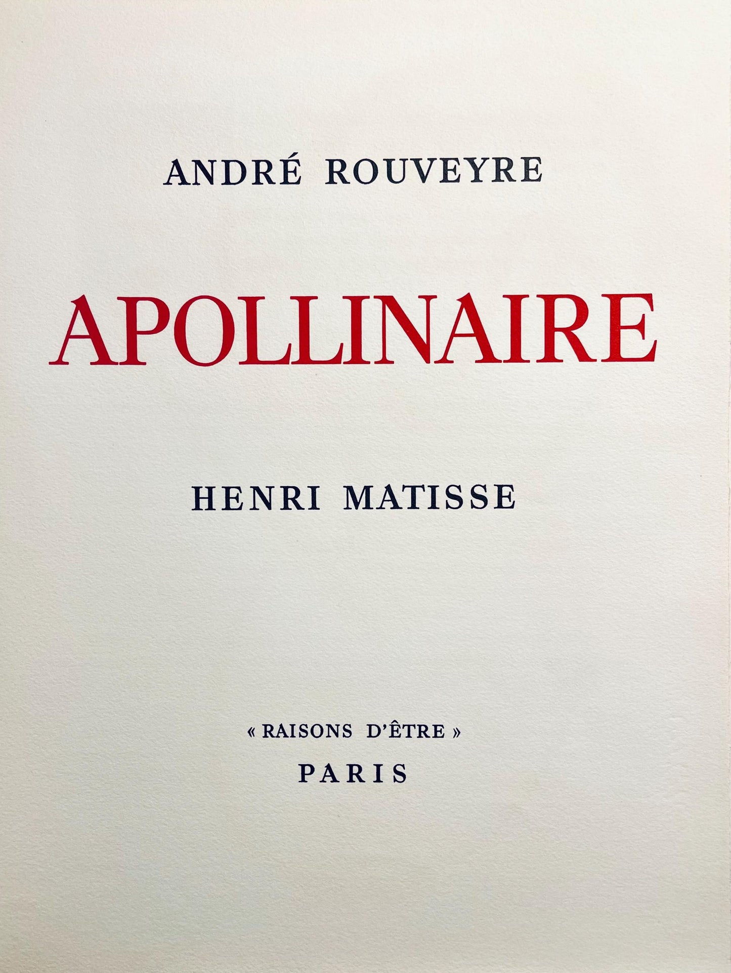 Henri Matisse, Composition (Duthuit 31), Apollinaire, Lithograph
