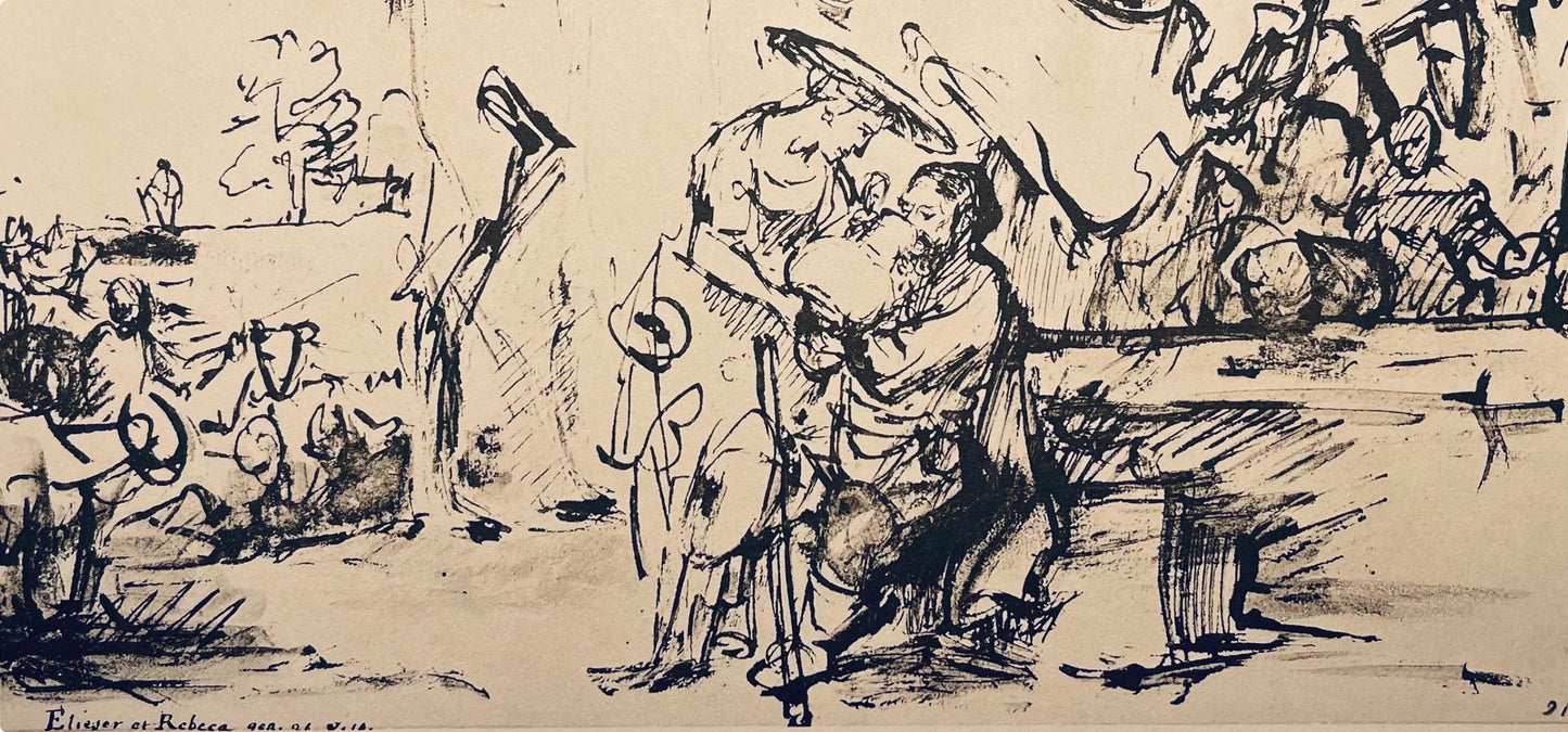 Rembrandt Van Rijn, Eliezer And Rebekah At The Well, Rembrandt, Drawings From The Bible, Collotype