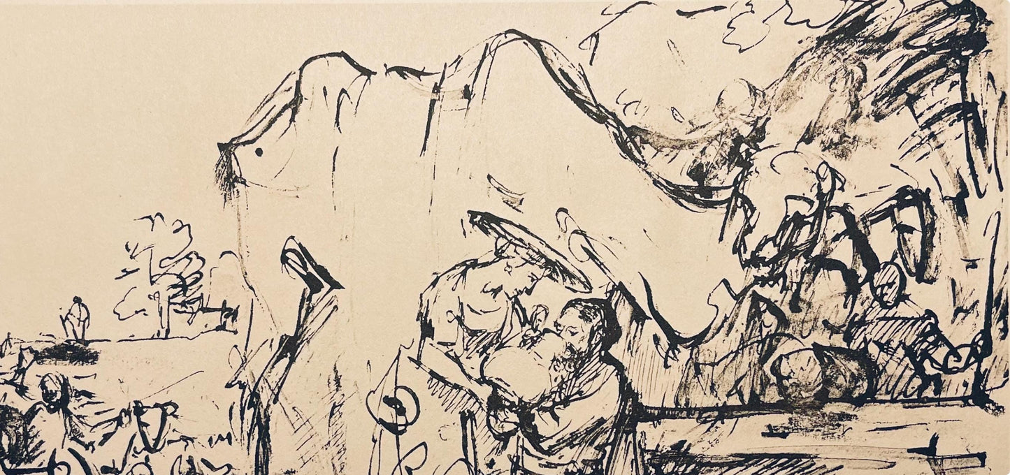 Rembrandt Van Rijn, Eliezer And Rebekah At The Well, Rembrandt, Drawings From The Bible, Collotype
