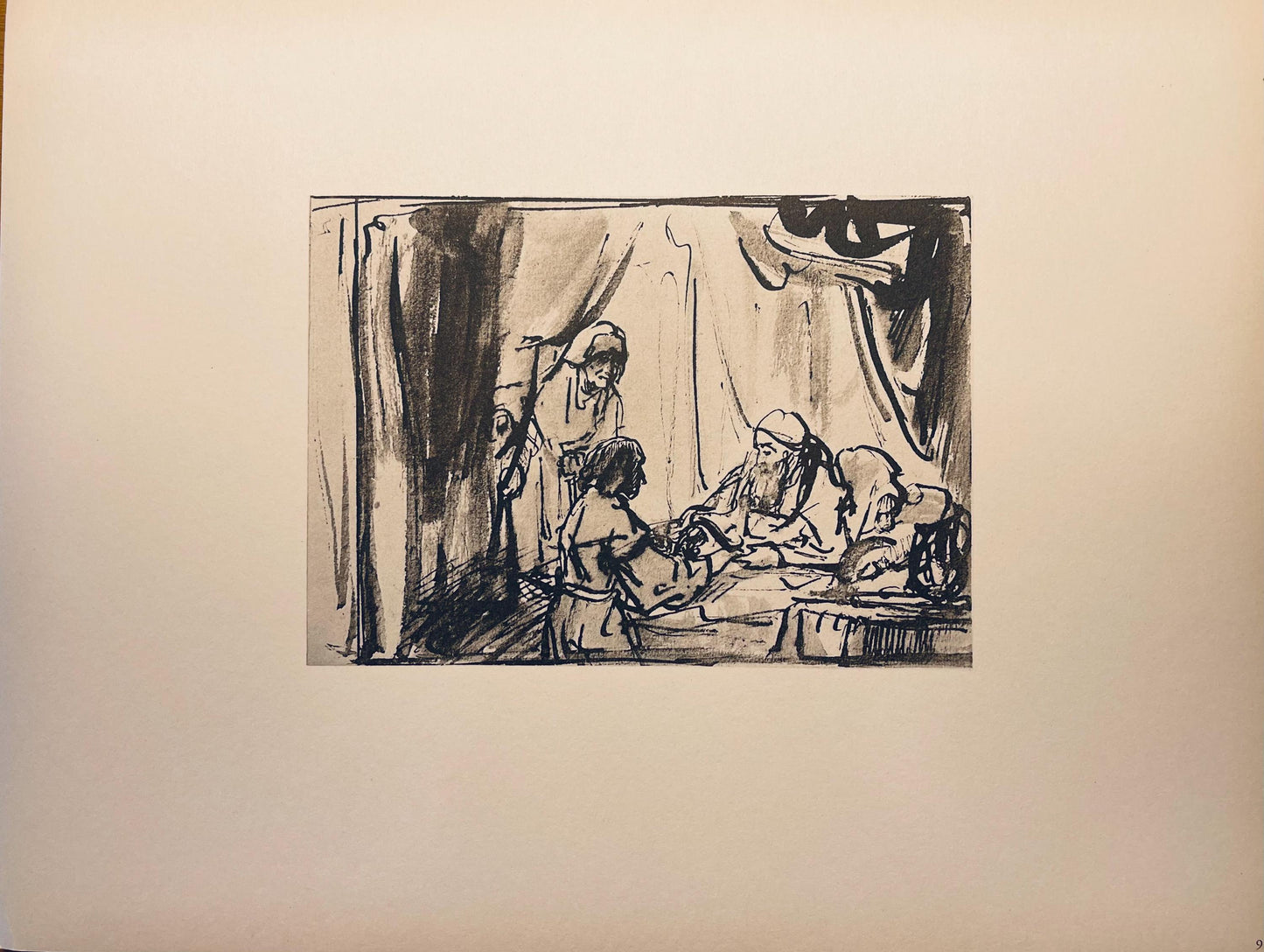 Rembrandt Van Rijn, Isaac Blessing Jacob, Rembrandt, Drawings From The Bible, Collotype