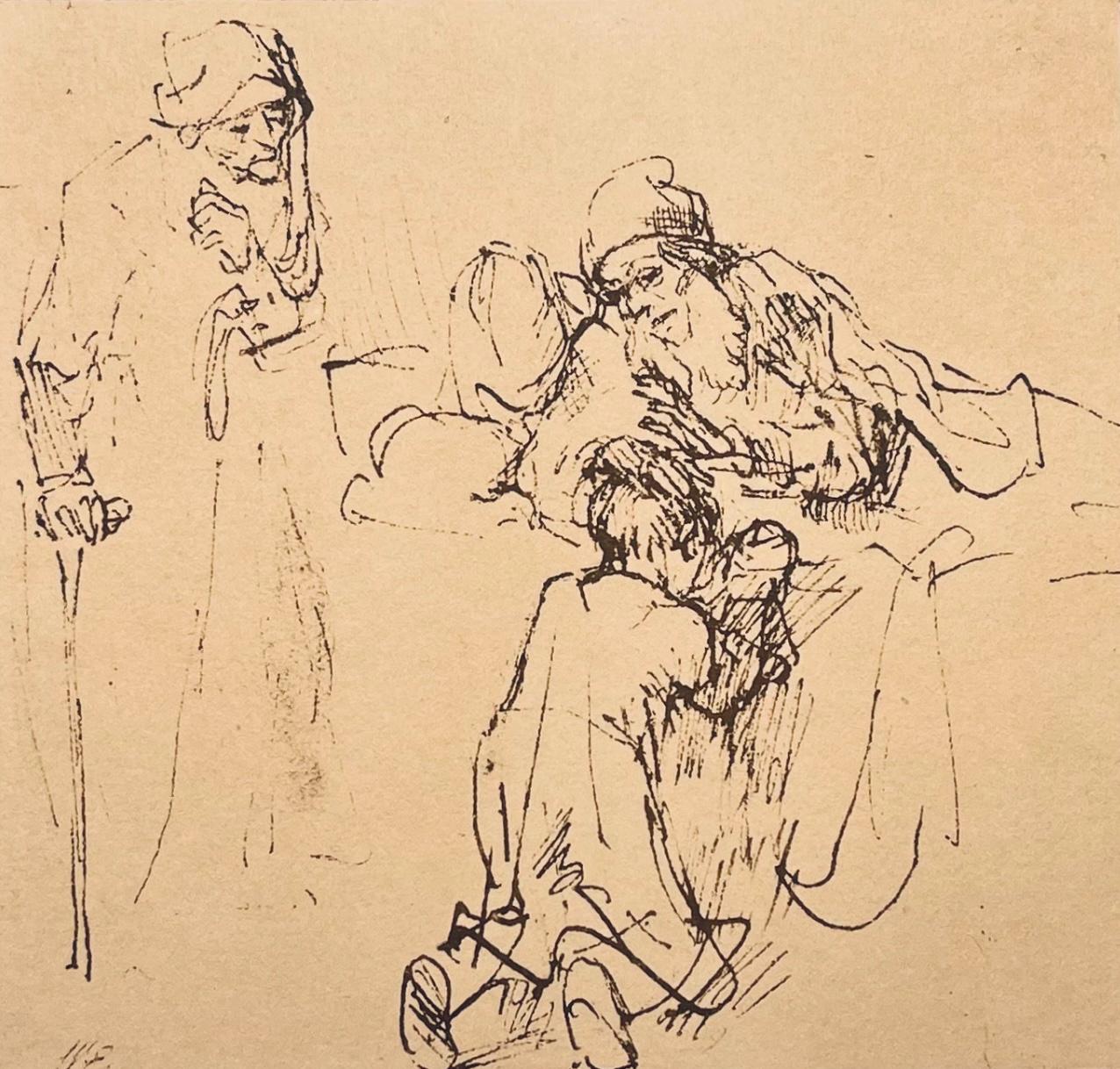 Rembrandt Van Rijn, Isaac Blessing Jacob, Drawings From The Bible, Collotype