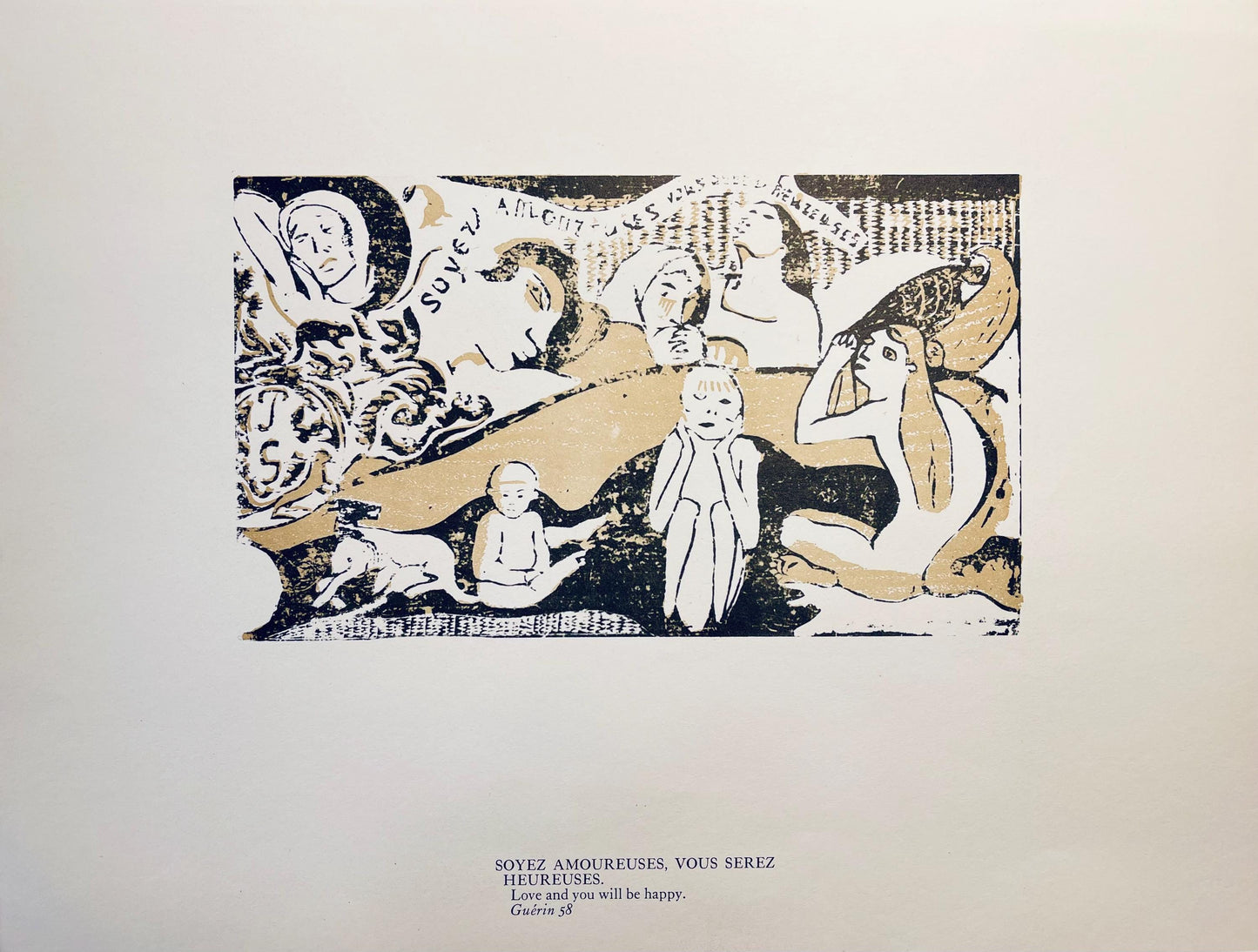 Paul Gauguin, Be In Love And You Will Be Happy, Woodcut