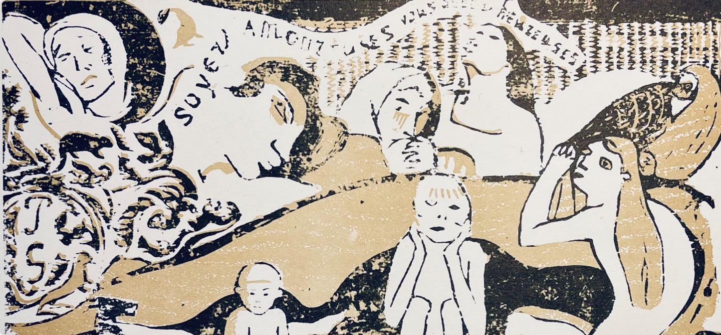 Paul Gauguin, Be In Love And You Will Be Happy, Woodcut