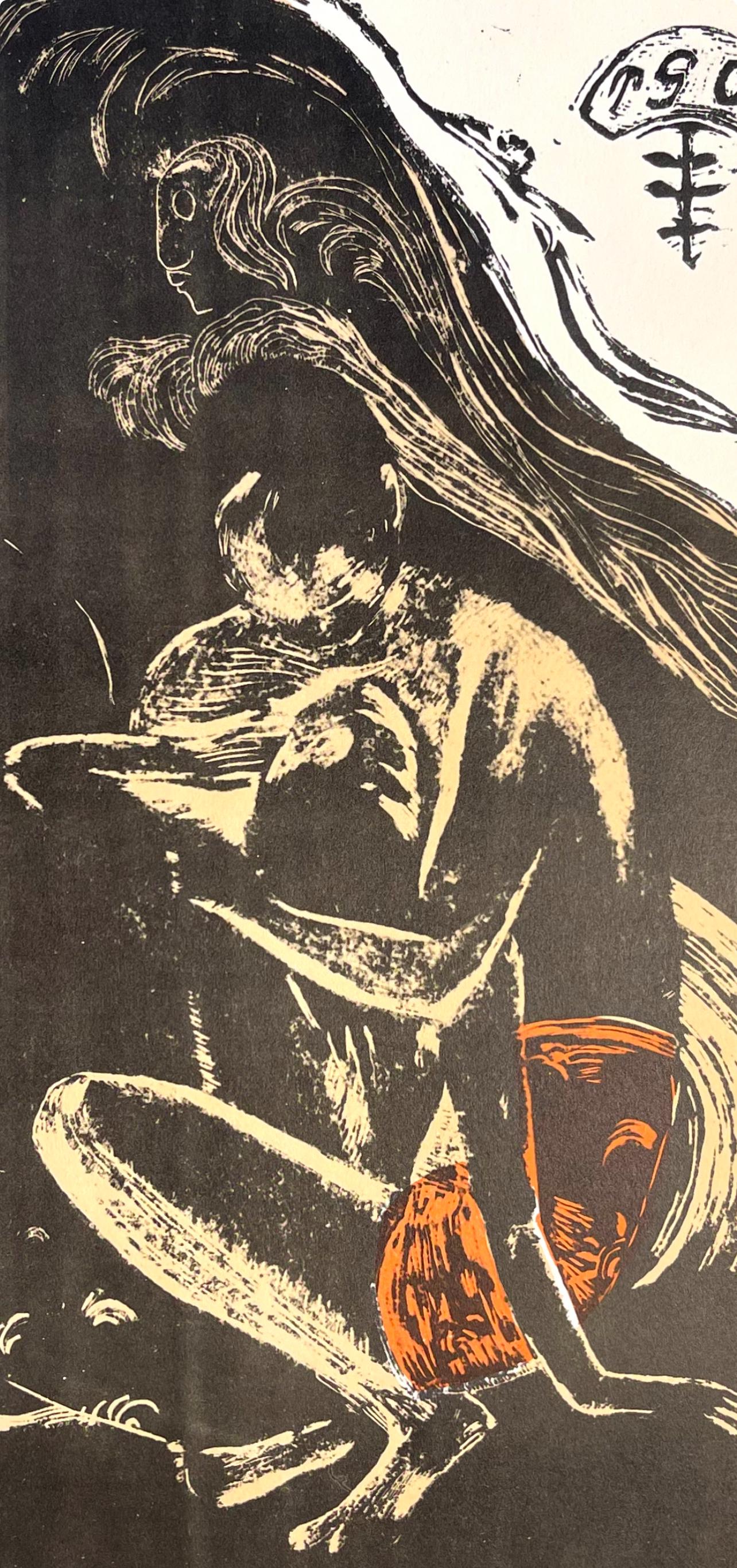 Paul Gauguin, Here We Make Love (Te Faruru), Woodcut