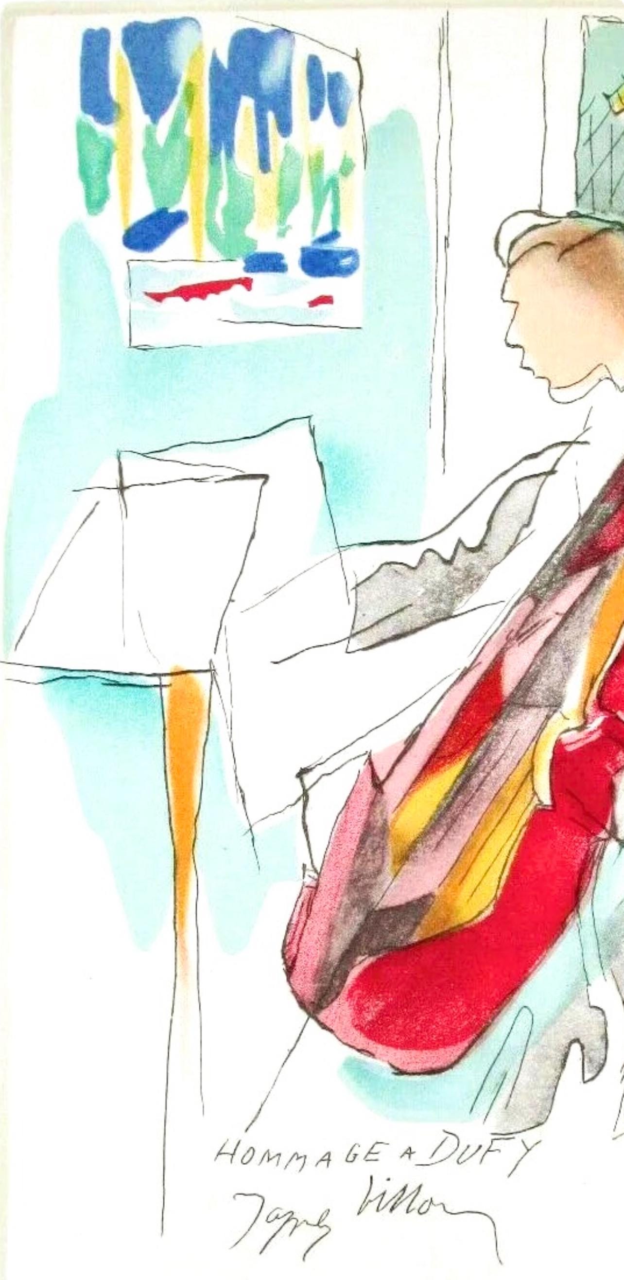 Jacques Villon, Composition, Lettre Mon Peintre Raoul Dufy, Lithograph