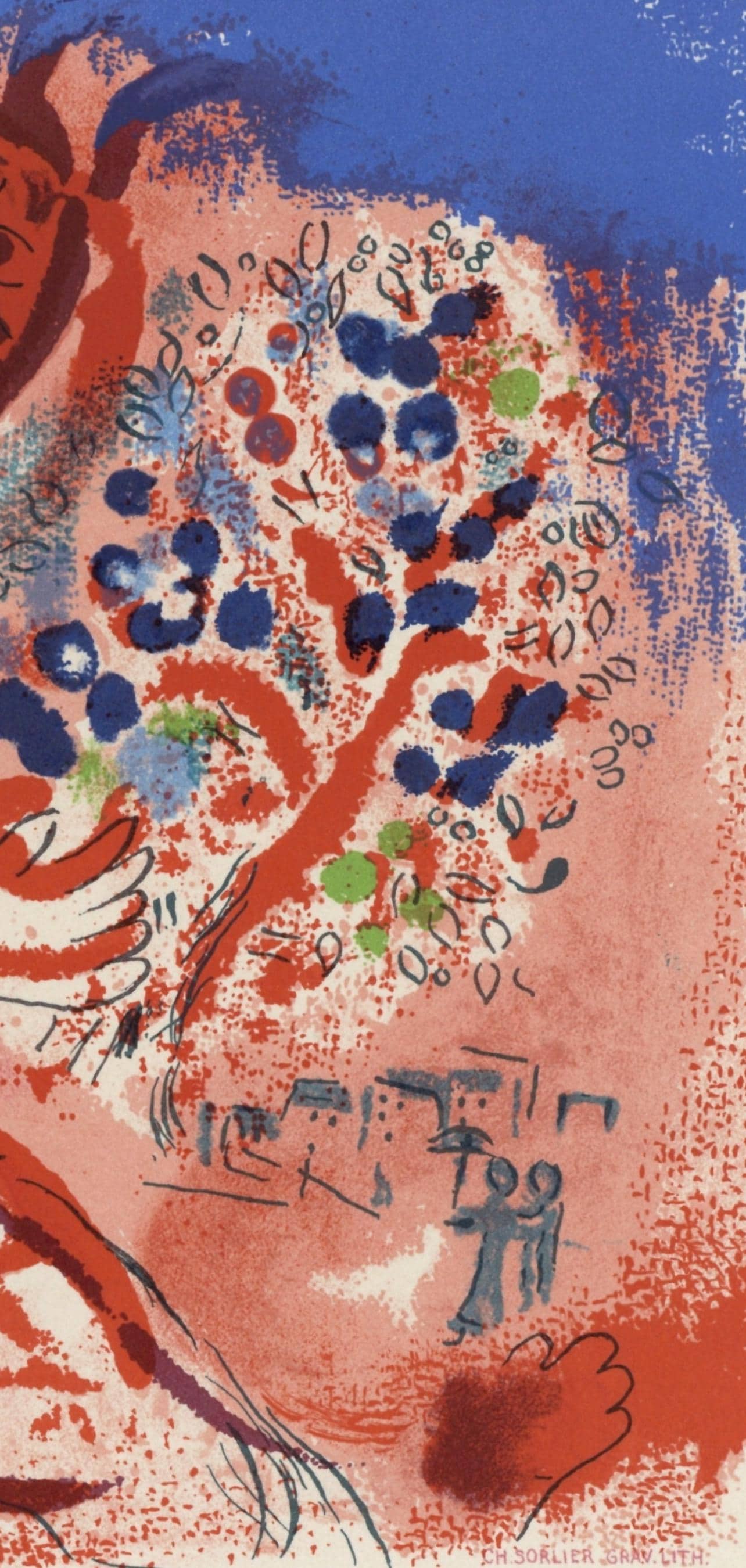 Marc Chagall, Composition, Lettre Mon Peintre Raoul Dufy, Lithograph