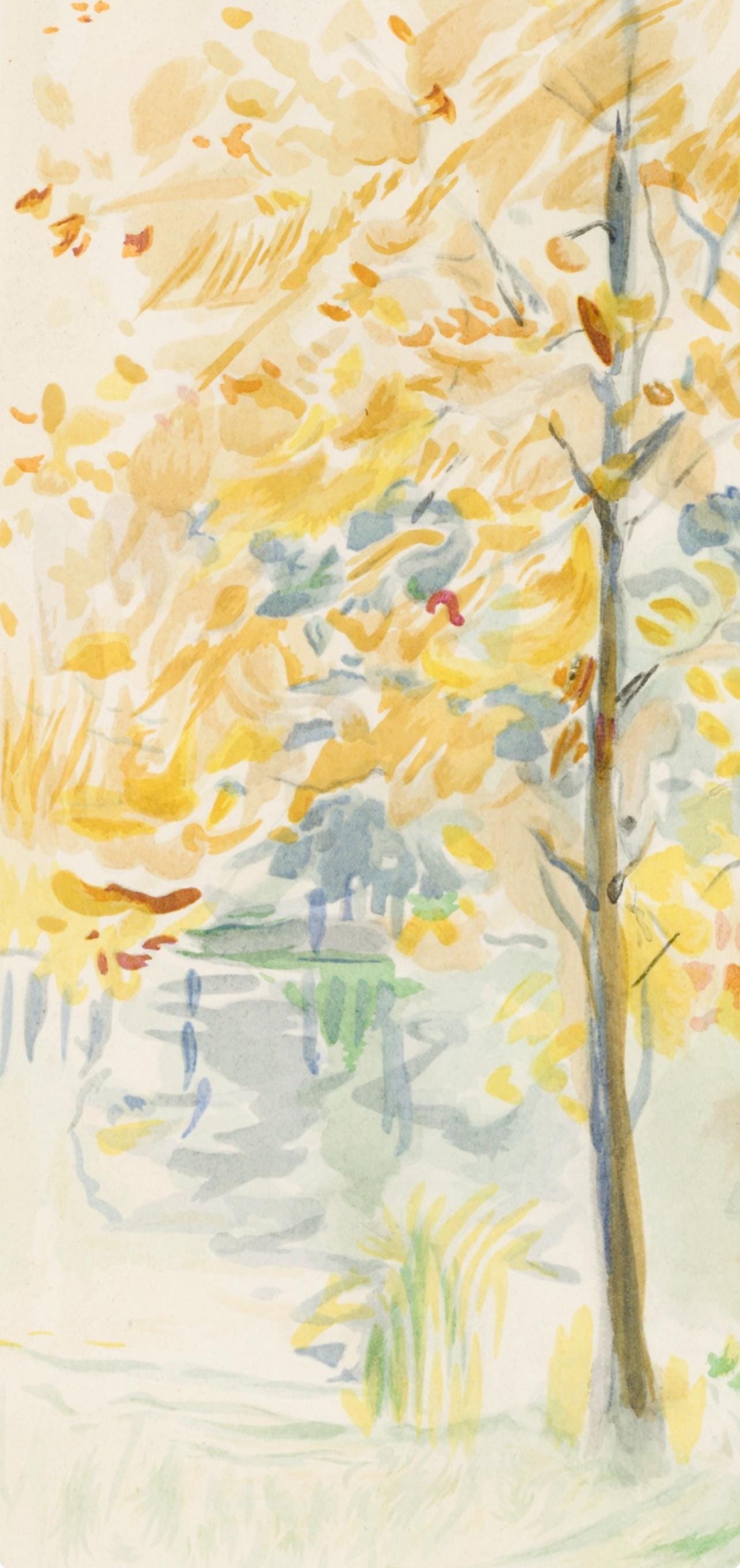Berthe Morisot, Arbres Roux, Berthe Morisot Seize Aquarelles, Lithograph