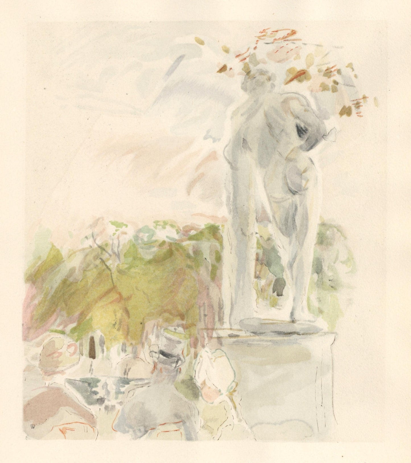 Berthe Morisot, Les Tuileries, Berthe Morisot Seize Aquarelles, Lithograph
